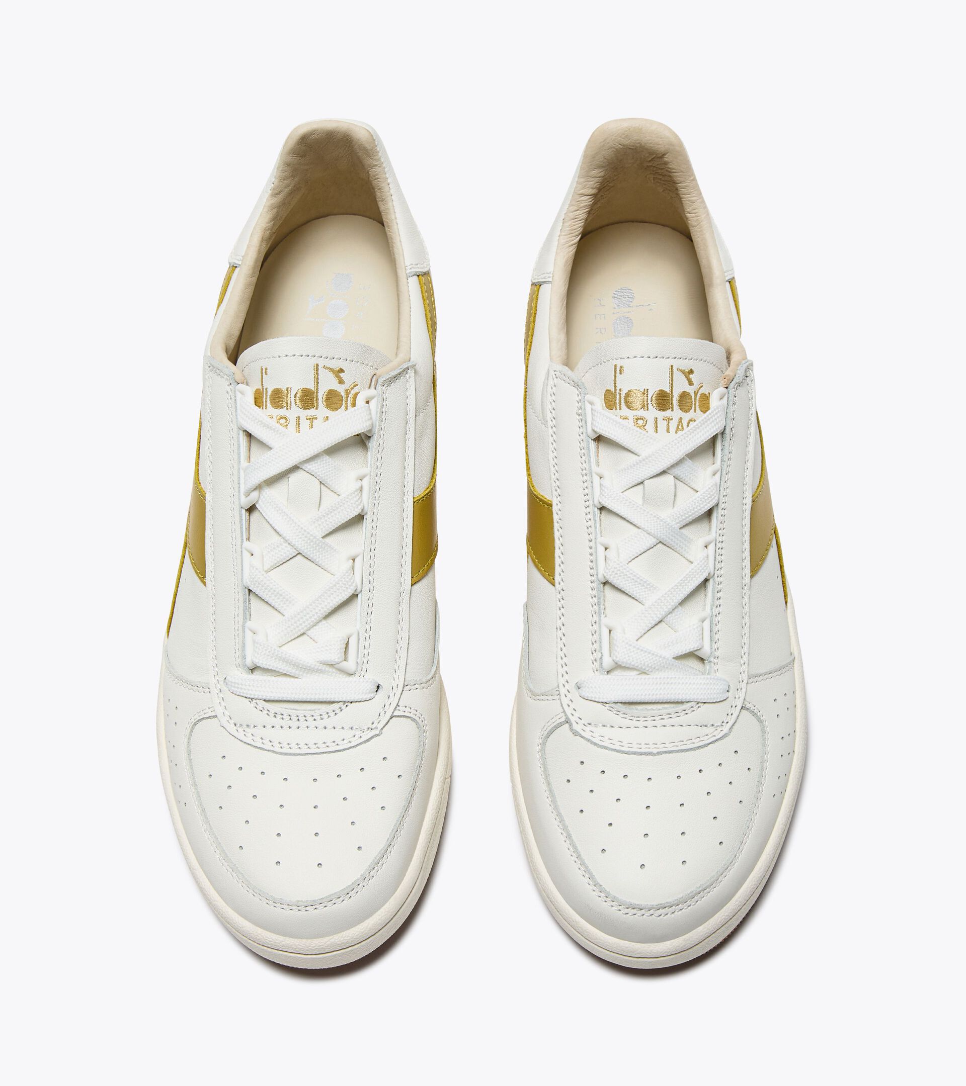 Sneaker Heritage aus Leder - F&uuml;r alle Geschlechter B.ELITE '84 ITALIA WEISS/GOLD BRAUN - Diadora