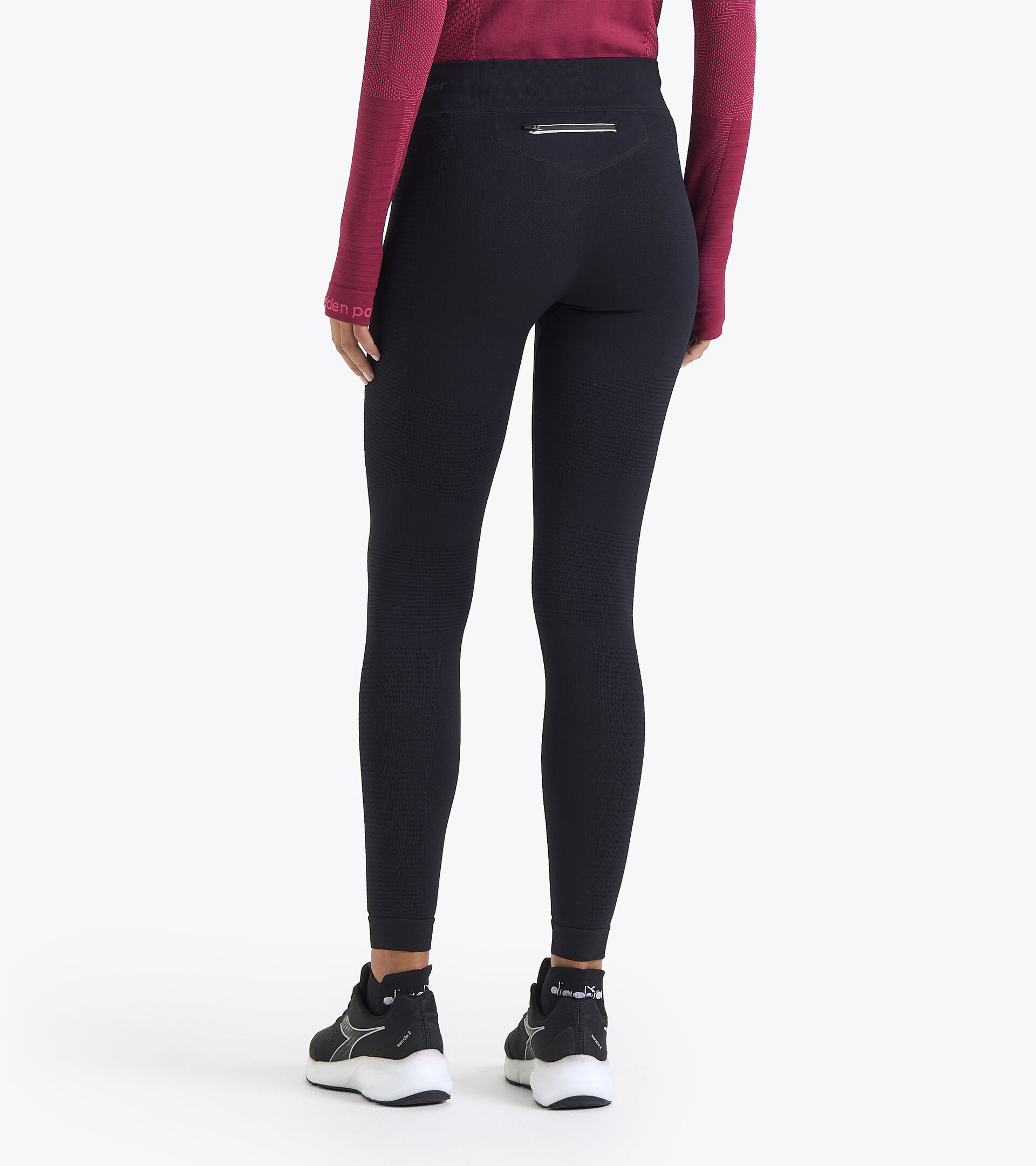 Italian-made running trousers - Women L. HIDDEN POWER PANTS BLACK - Diadora