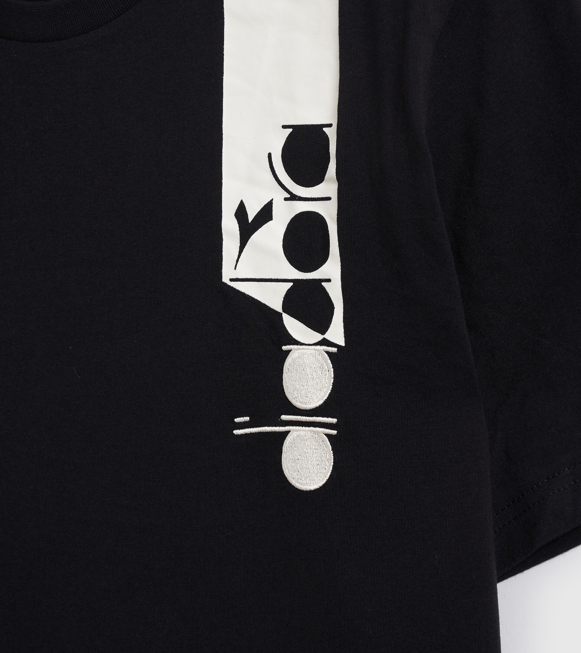 T-shirt - Unisex T-SHIRT SS ICON DARK SMOKE/WHITE/BLUE FLUO - Diadora