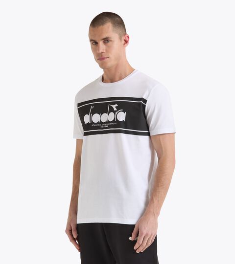 T-shirt - All-Gender T-SHIRT SS LOGO OPTICAL WHITE/BLACK - Diadora
