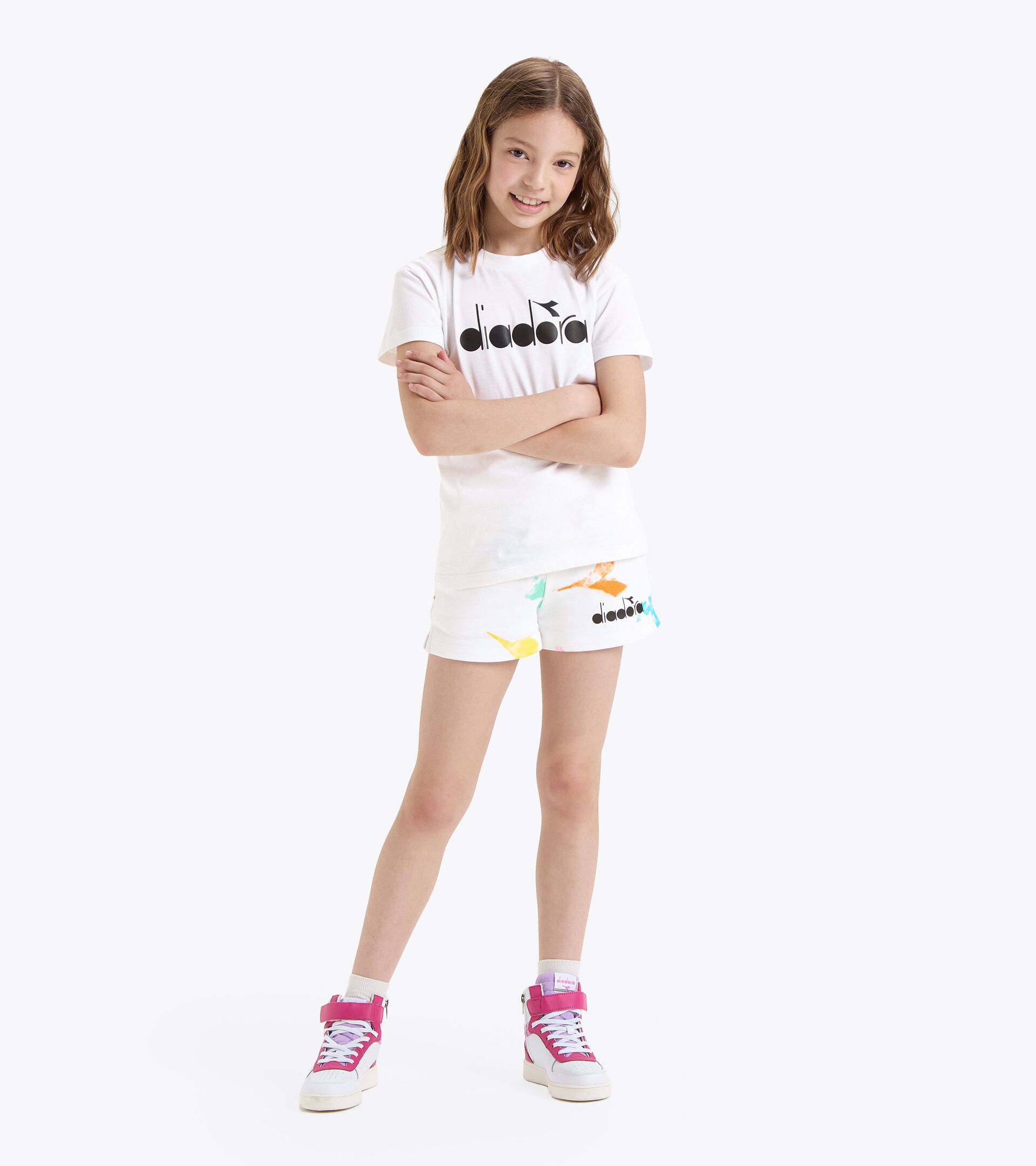 Cotton t-shirt - Girl JG.T-SHIRT SS WATER COLOR PAPYRUS WHITE - Diadora