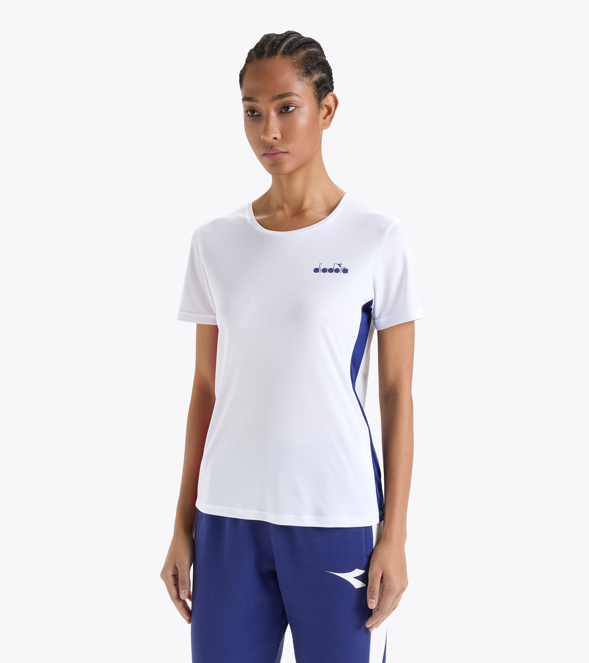 Tennis-T-Shirt - Damen L. SS T-SHIRT STRAHLEND WEISSE - Diadora