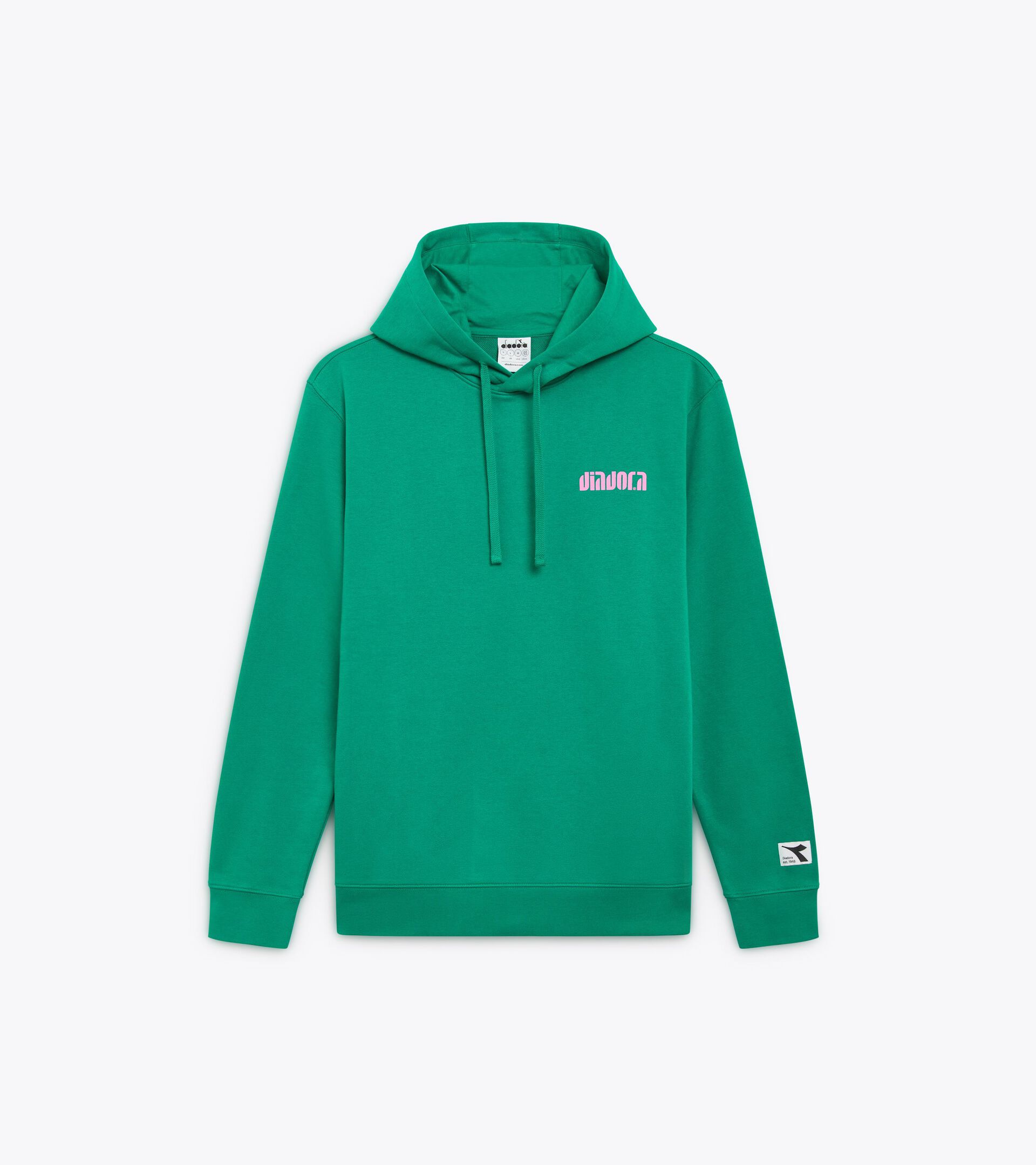 Casual hoodie - All-gender HOODIE ATHL. LOGO GREEN 562 C - Diadora