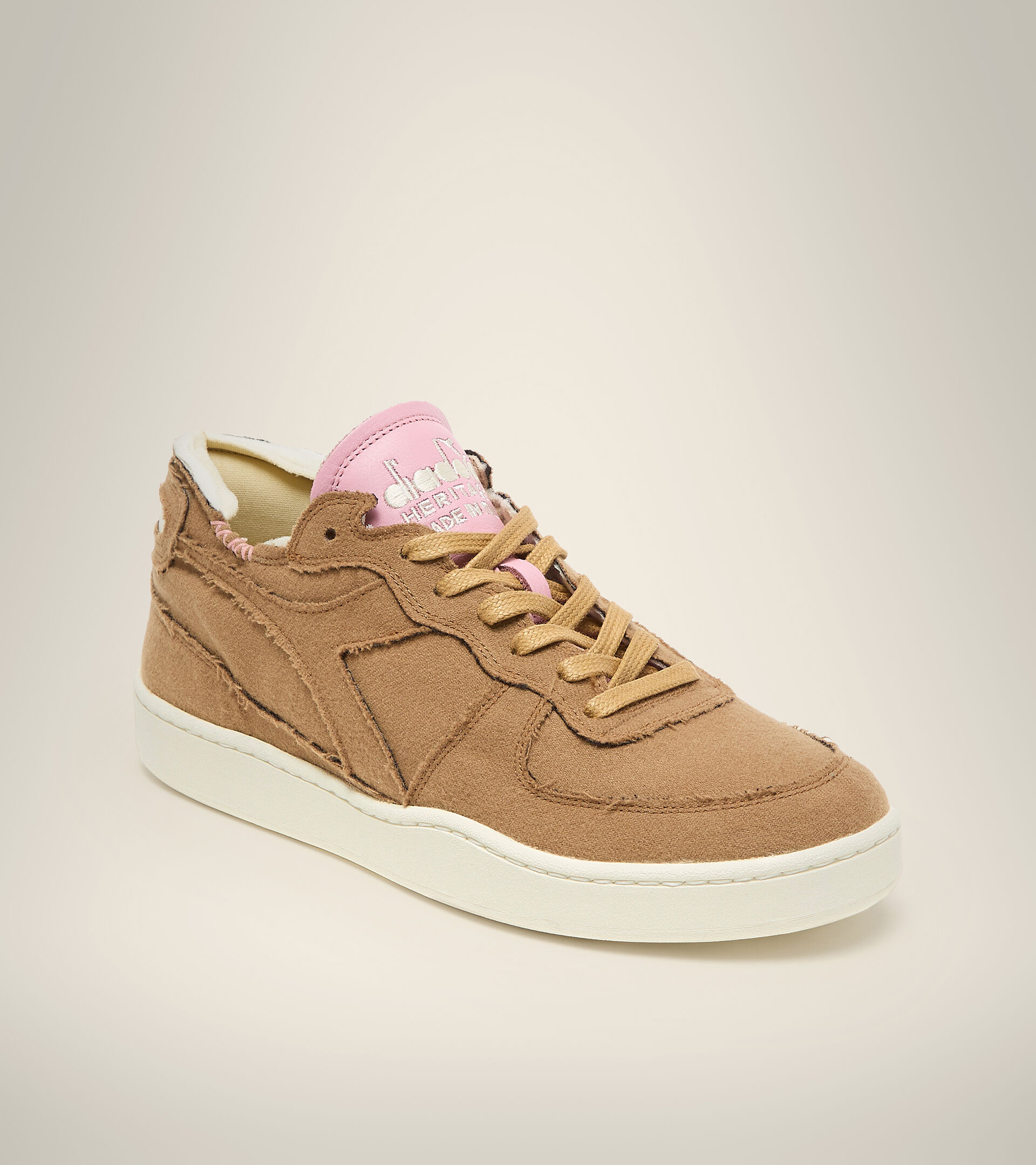 Scarpa Heritage Made in Italy - Unisex MI BASKET ROW CUT ITA VALDILANA MARRONE NOCE DI COCCO TOSTATO - Diadora