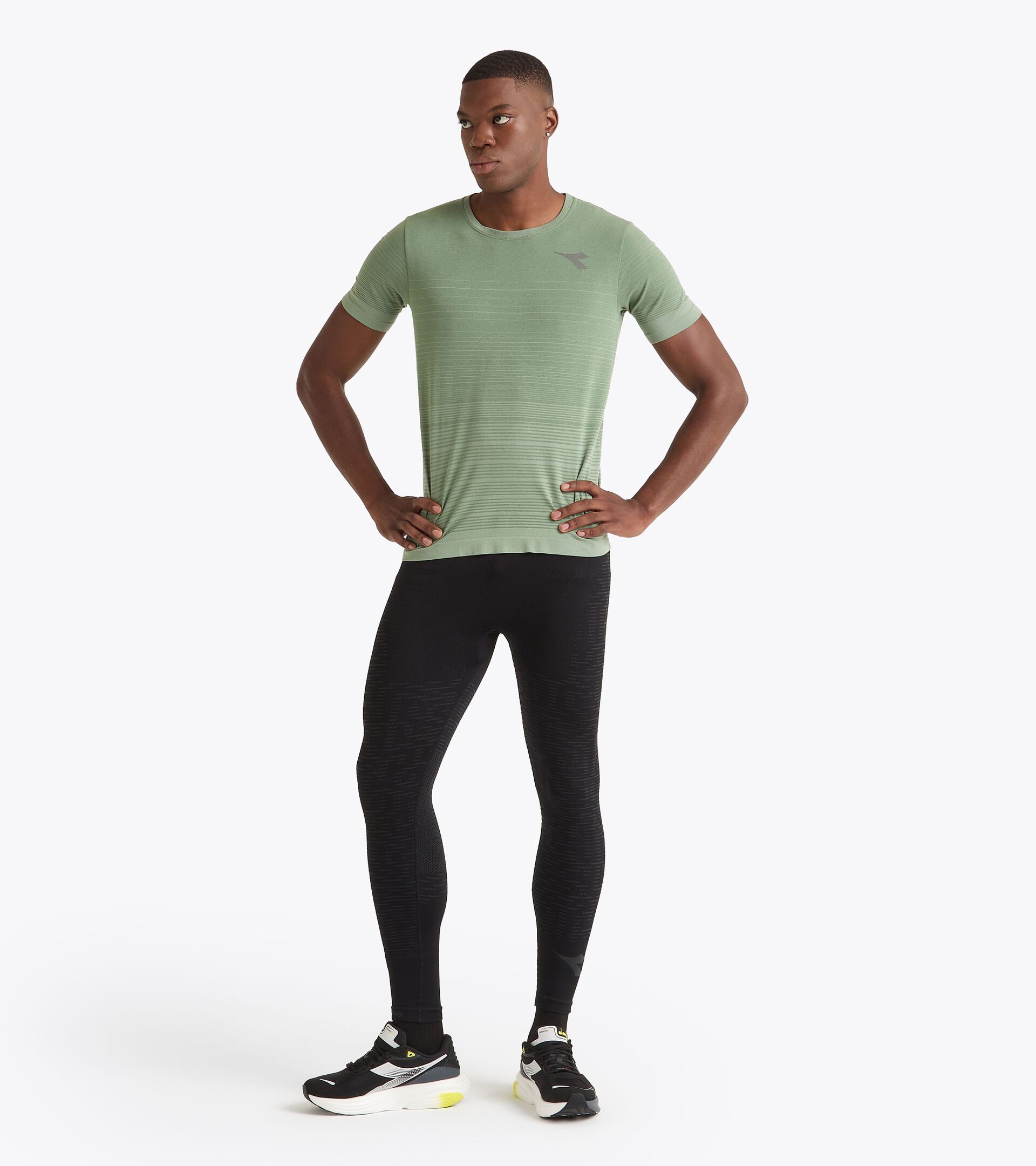 Leggings techniques thermorégulateurs§Running§Homme RUN TIGHTS STRATOUNO NOIR - Diadora