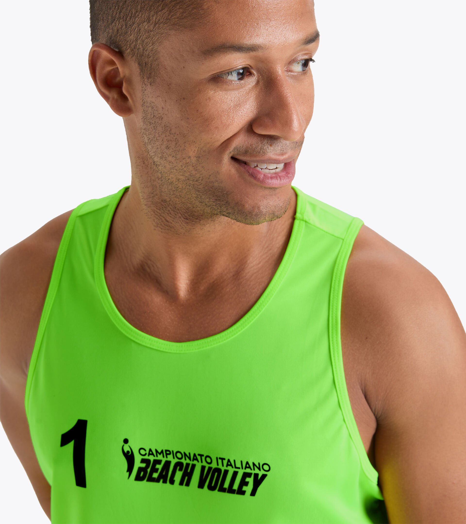Débardeur Homme - Championnat d’Italie de Beach Volley CANOTTE GARA UOMO #1 CAMP. ITALIANO VERT FLUO SPECIAL - Diadora