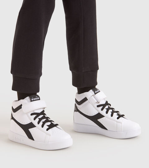 GAME P HIGH GIRL PS, BLANC/BLANC/NOIR Chaussures de sport - Enfants 4-8 ans GAME P HIGH GIRL PS BLANC/BLANC/NOIR - Diadora