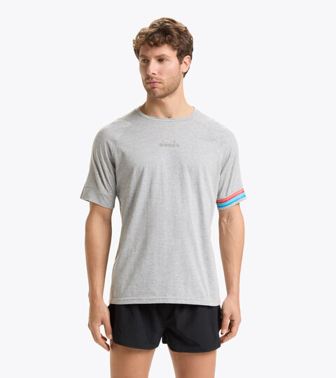 T-shirt de running - Homme SS T-SHIRT PLUS BE ONE GRIS MOYENNE CLAIR MELANGE - Diadora