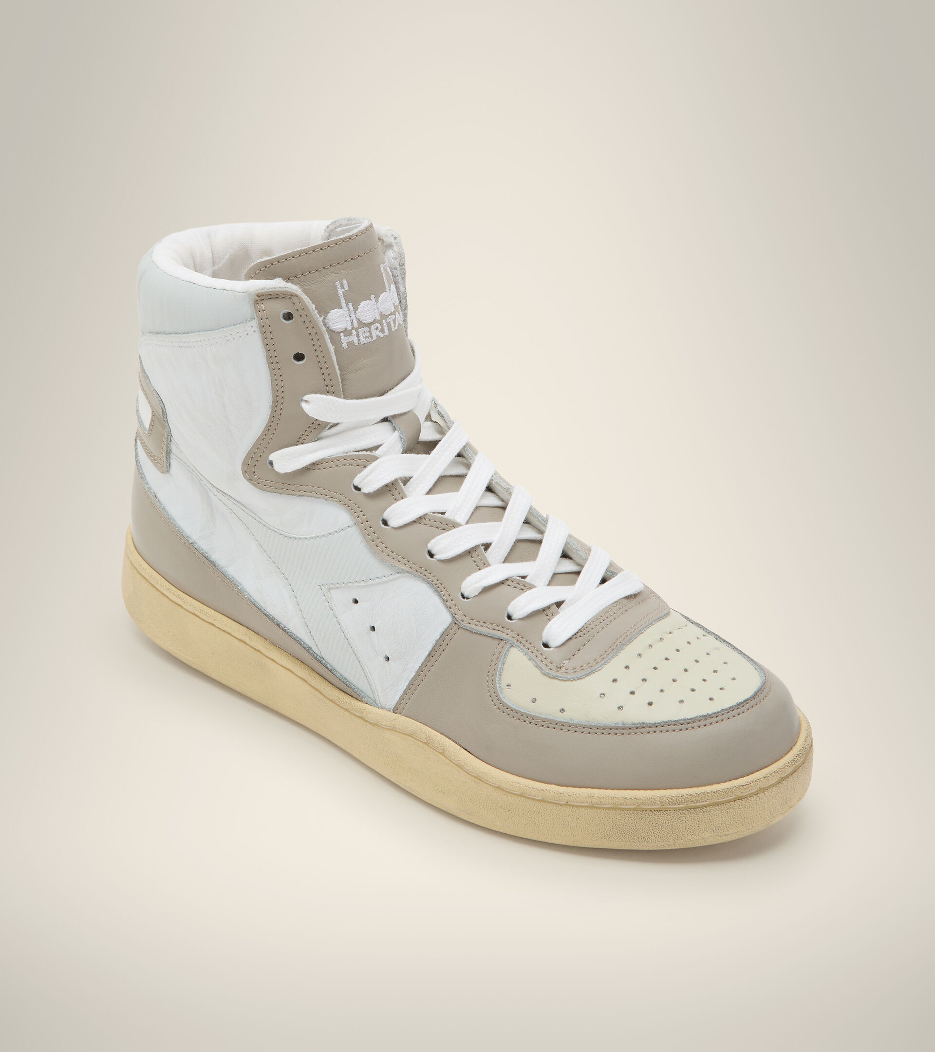 Heritage shoes - Unisex MI BASKET USED WHITE/COBBLESTONE - Diadora