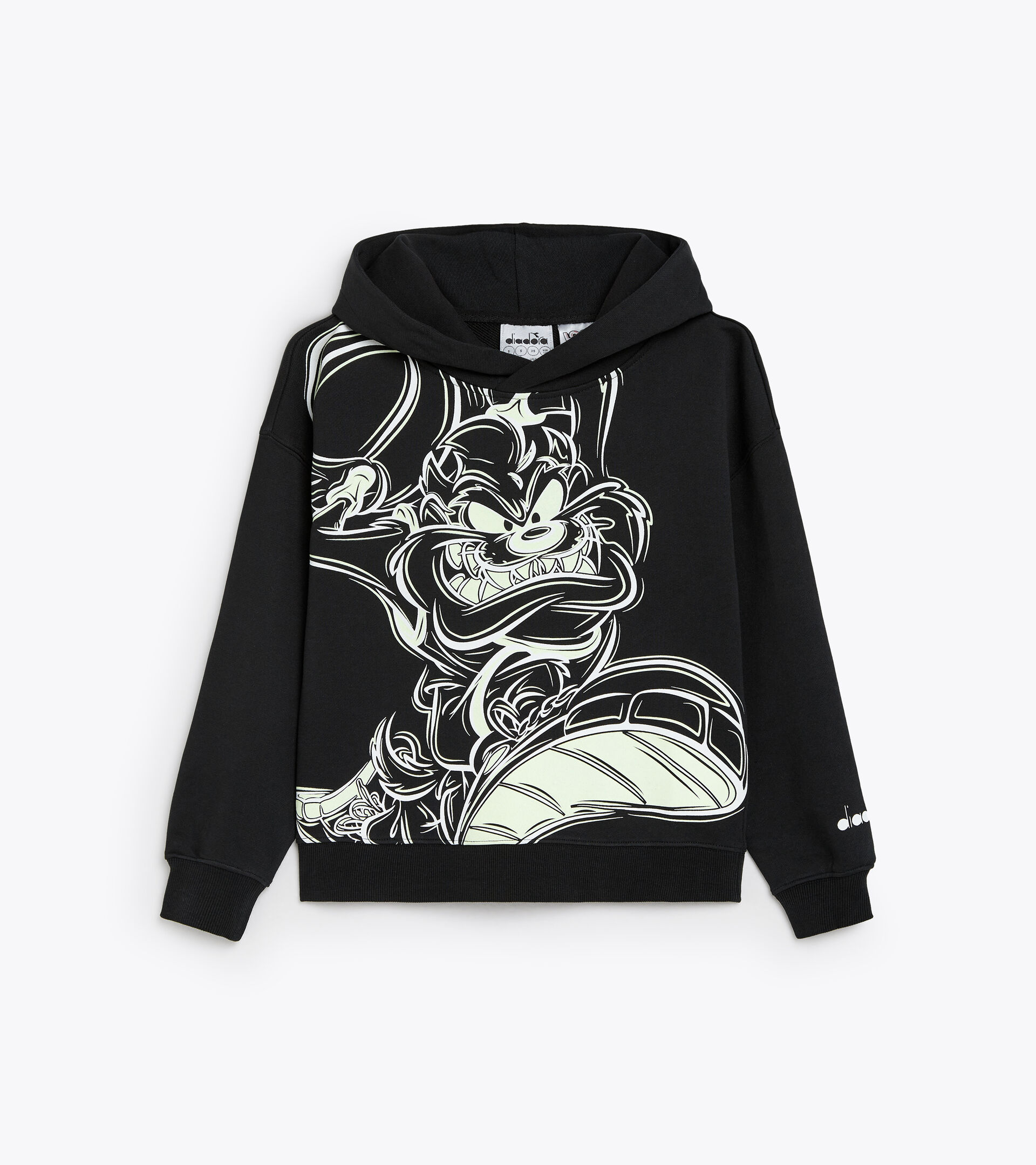 Hooded sweatshirt - Kids JU.HOODIE WB BLACK/OPTICAL WHITE - Diadora