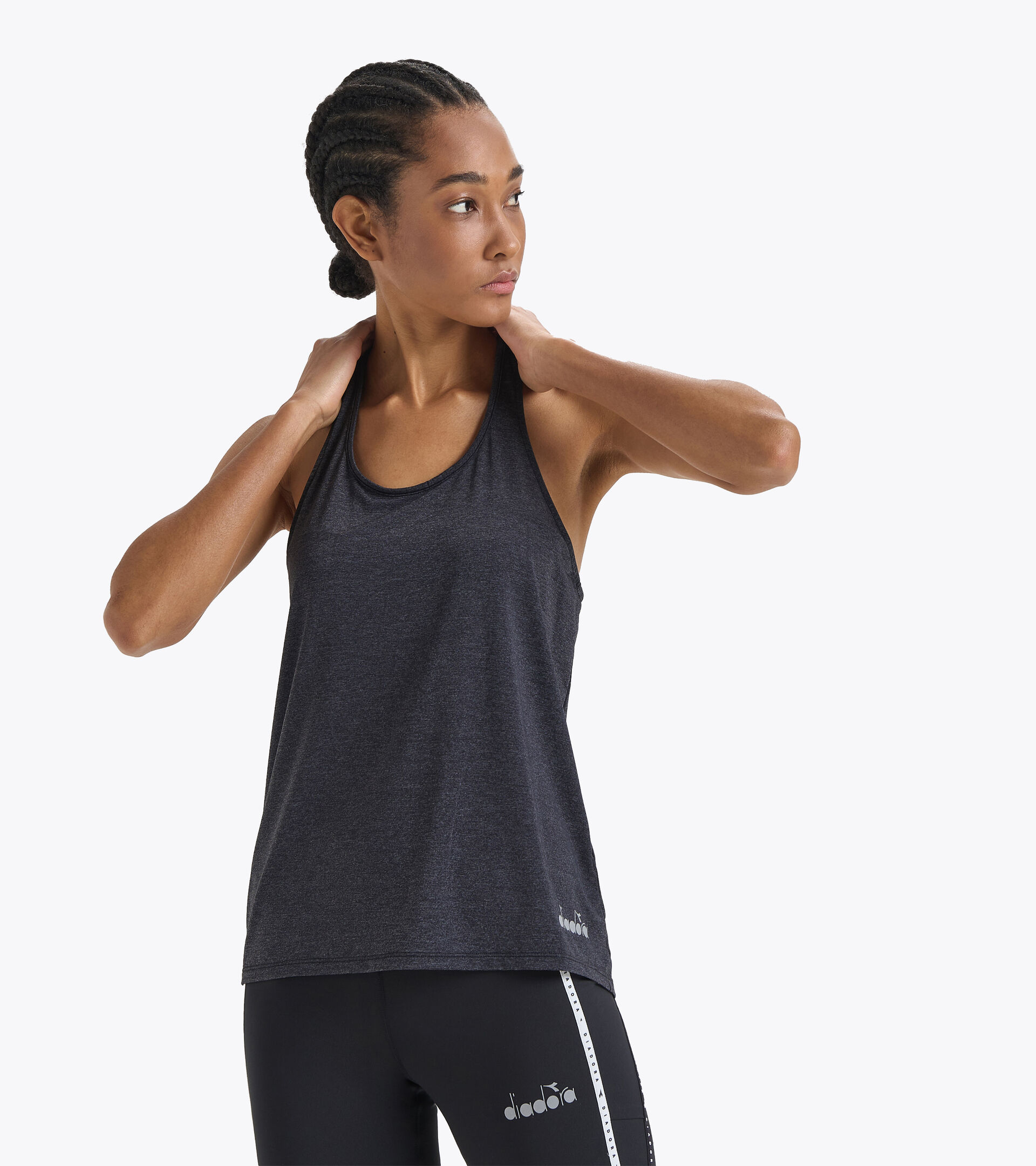 Running tank top - Women L. TANK BE ONE NEGRO - Diadora