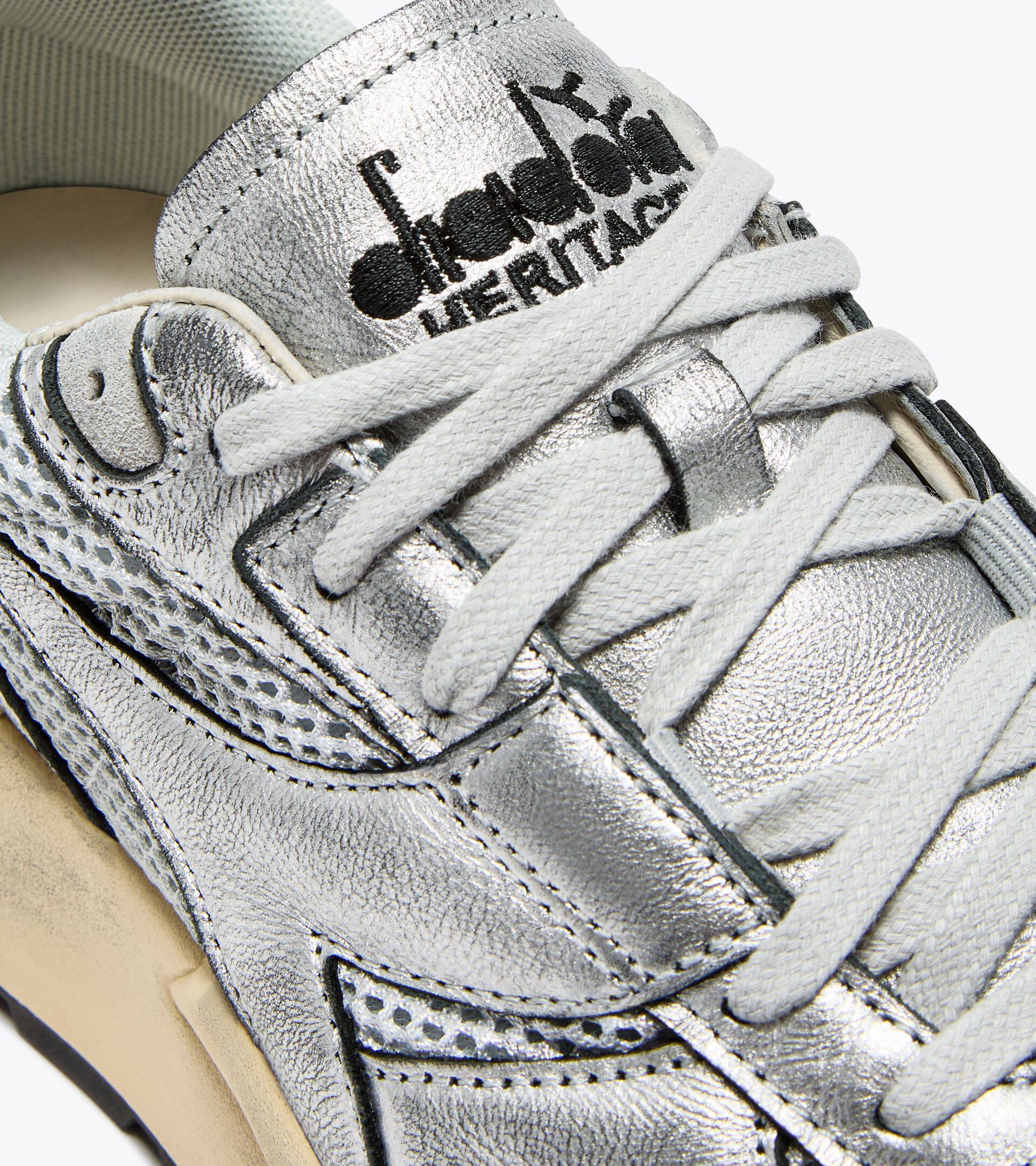 Heritage leather sneaker - Women's MERCURY ELITE SILVER USED WN SILVER METALIZED - Diadora