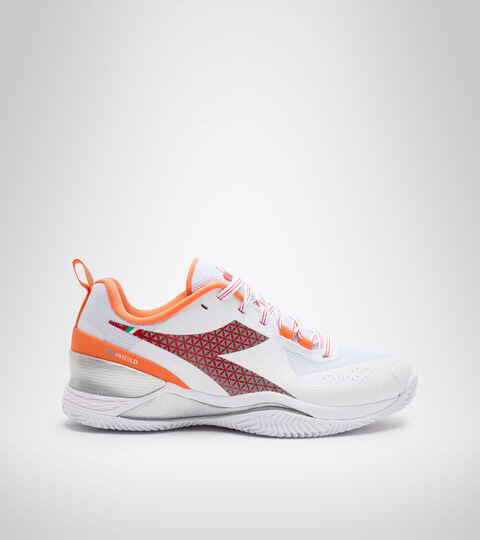Tennis shoes for clay courts - Women BLUSHIELD TORNEO W CLAY WHITE/FIERY RED - Diadora