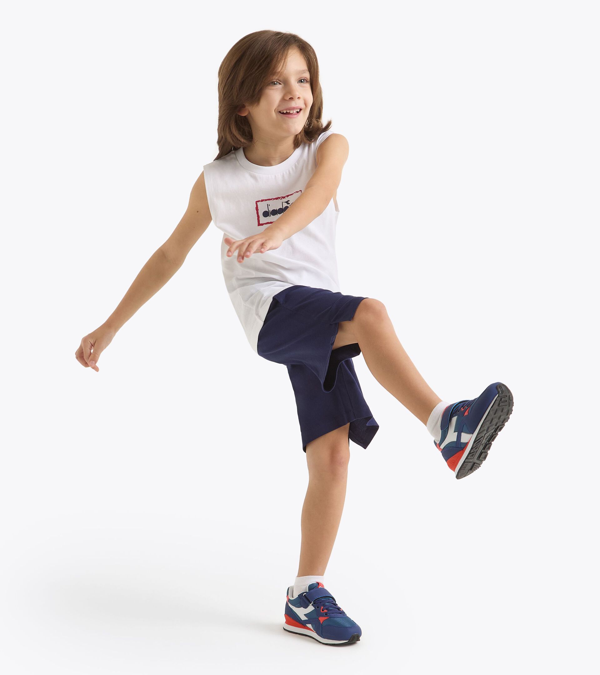 Sports set - Tank top and shorts - Boy JB. SET ESSENTIAL SPORTS SL OPTICAL WHITE - Diadora
