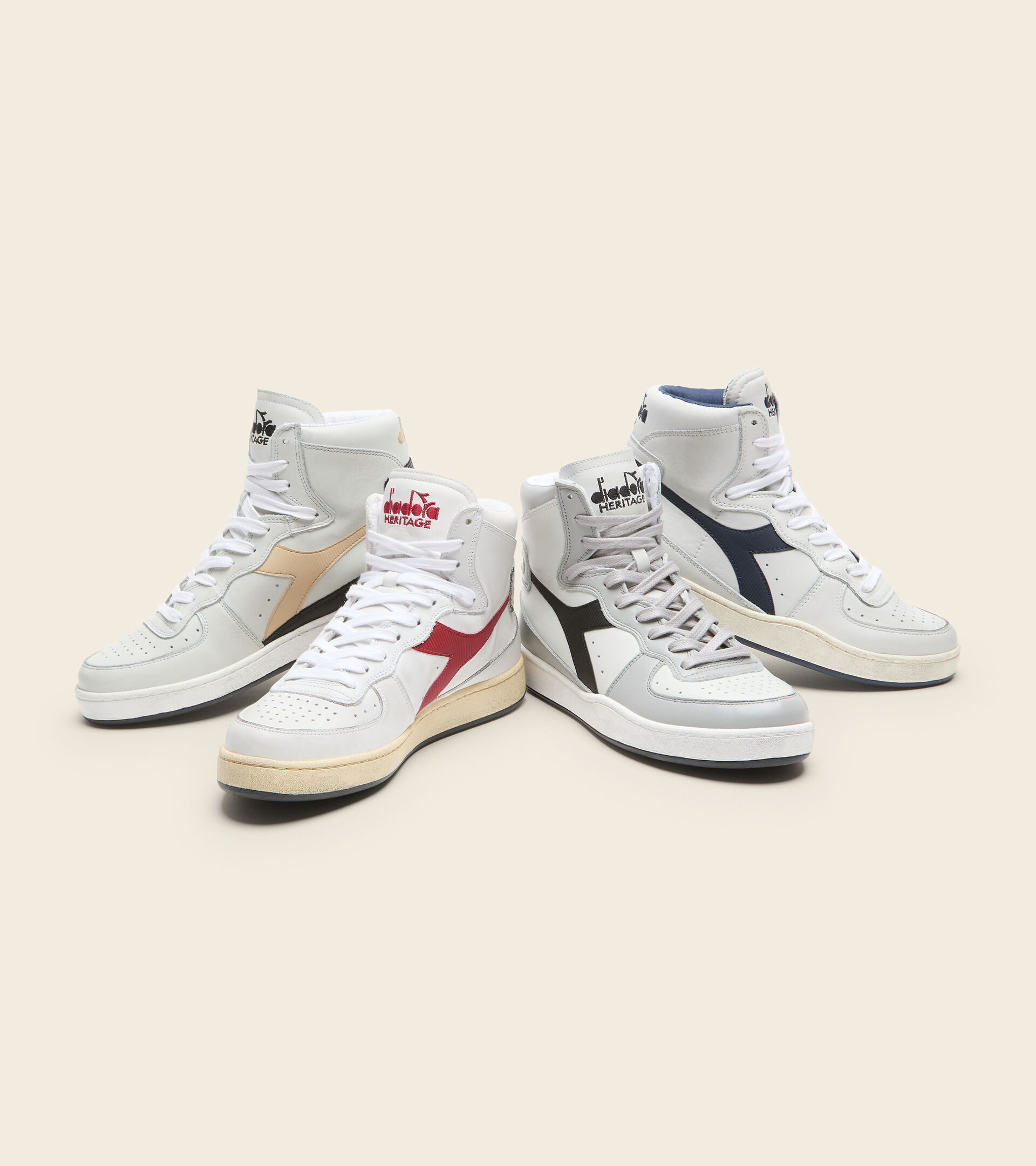 Heritage shoe - Unisex MI BASKET USED WHITE/LATTE - Diadora