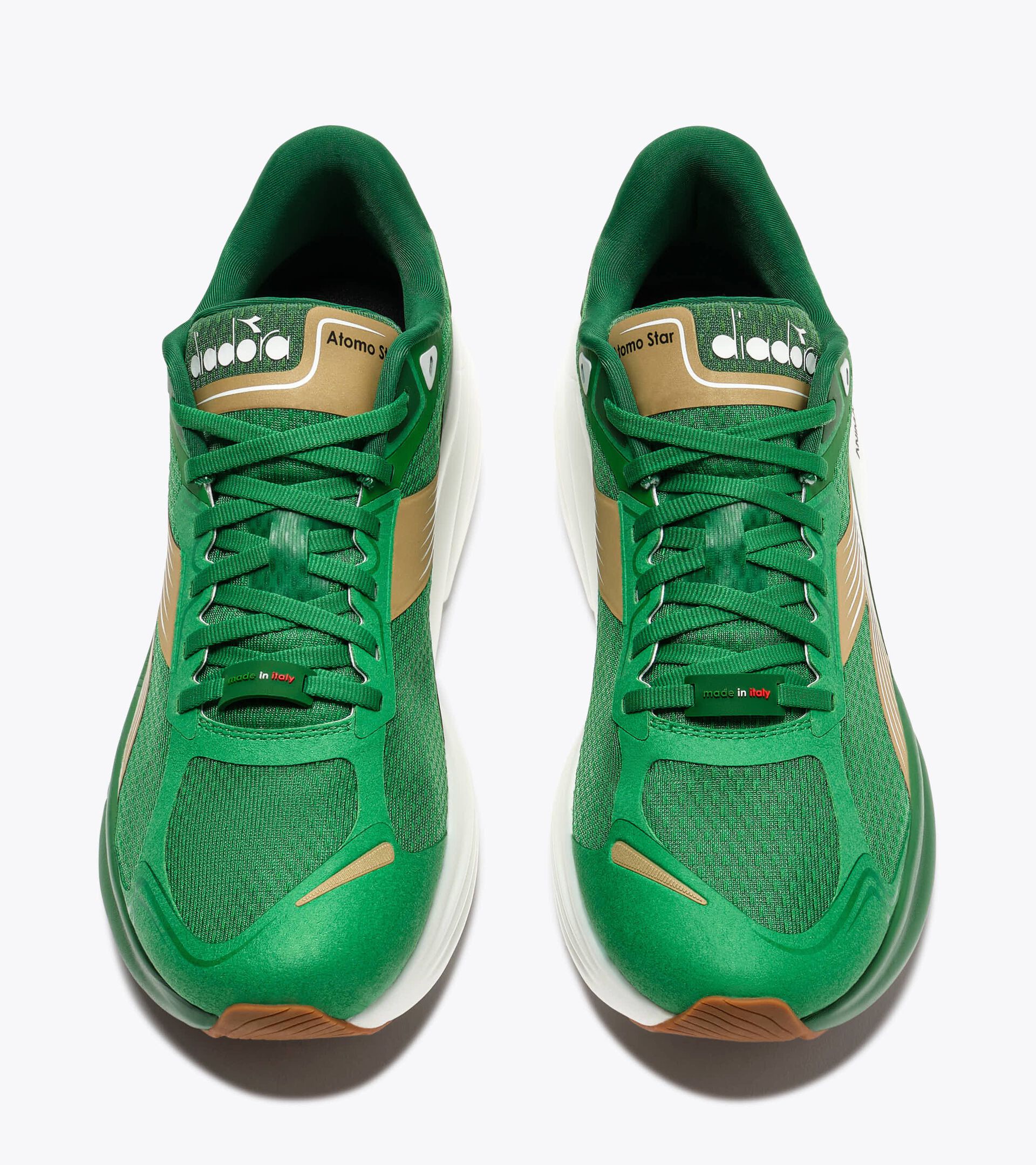 Laufschuh Made in Italy - Leichtigkeit und Cushioning - Für alle Geschlechter ATOMO STAR GREEN BEE/GOLD - Diadora