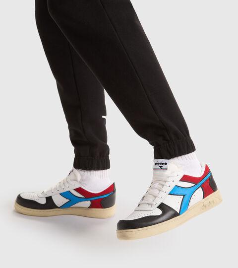 MAGIC BASKET LOW ICONA, BLANCO/NEGRO/AZUL MALIBU Zapatillas deportivas - Unisex MAGIC BASKET LOW ICONA BLANCO/NEGRO/AZUL MALIBU - Diadora