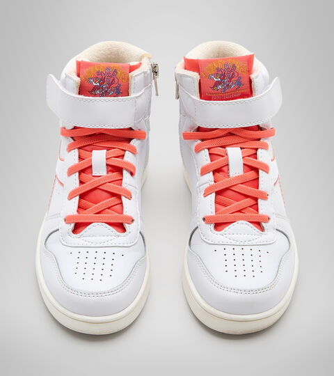 MAGIC BASKET MID LOLA PS, BLANC/CORAIL Chaussures de sport - Enfants 4-8 ans MAGIC BASKET MID LOLA PS BLANC/CORAIL - Diadora