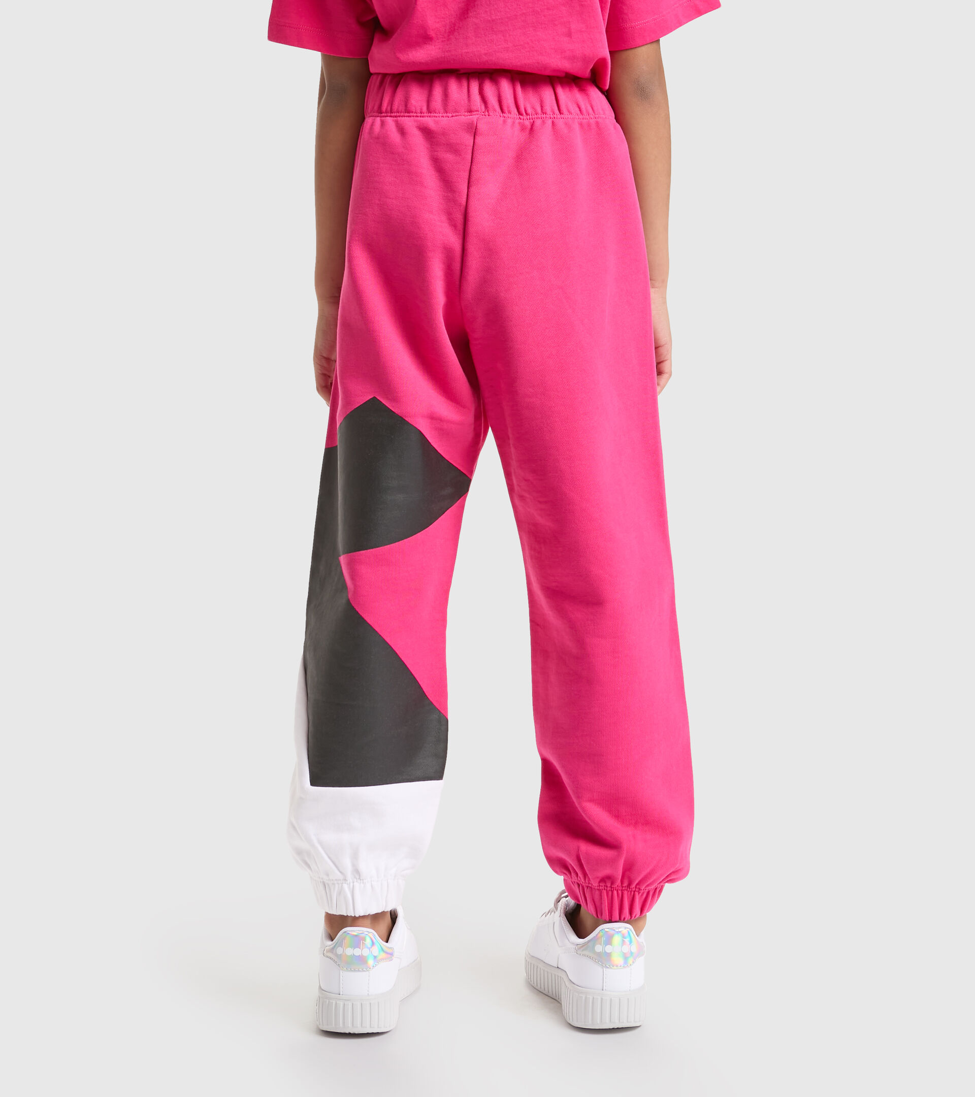 Brushed cotton sports trousers - Unisex JU. JOGGER PANT POWER LOGO SHOCKING PINK - Diadora
