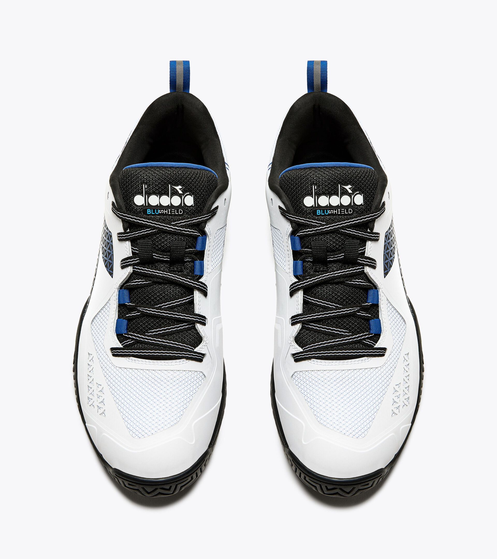 Tennis shoes for hard surfaces or clay - Men BLUSHIELD TORNEO 2 AG WHITE/DEJA VU BLUE/BLACK - Diadora