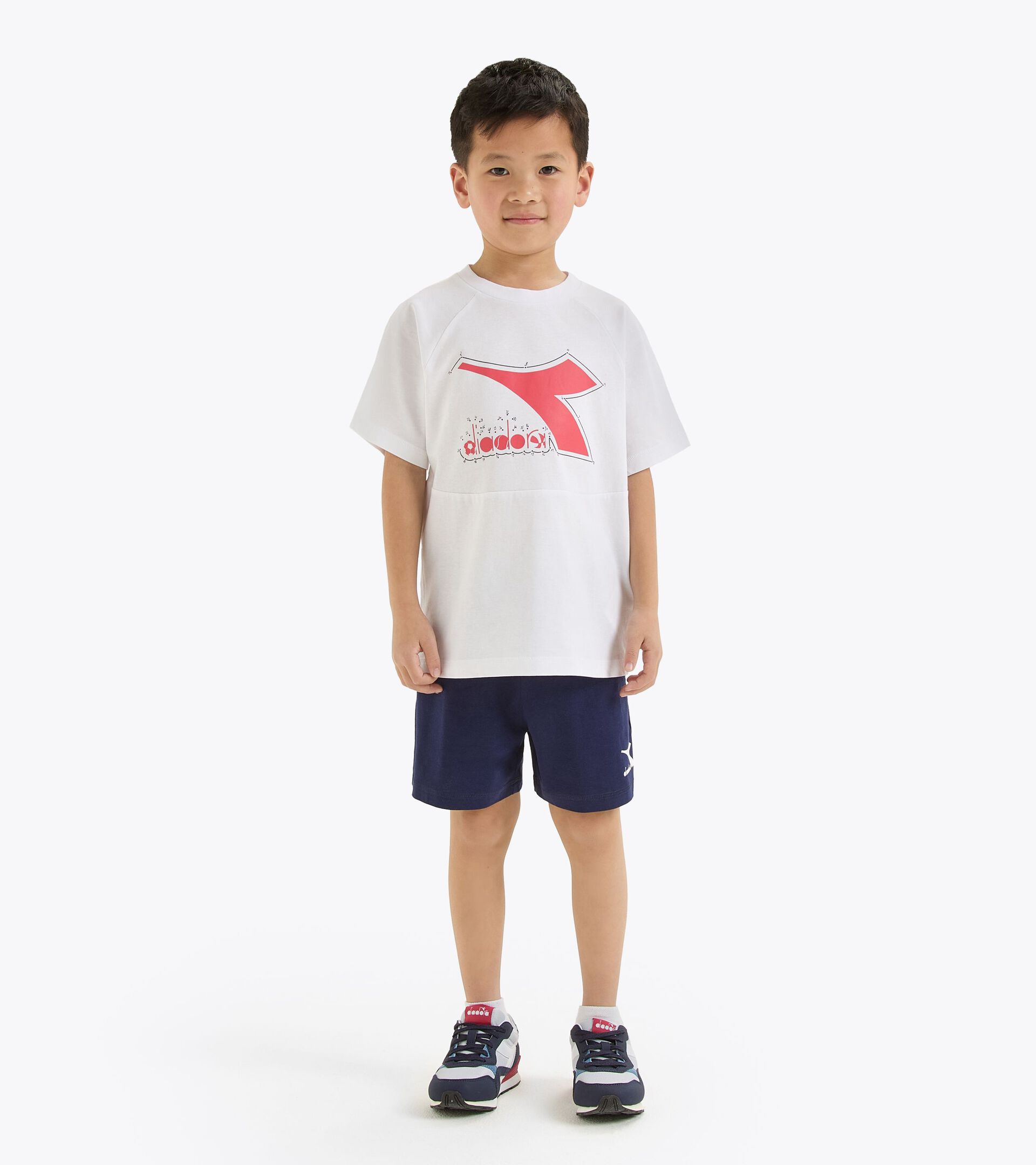 Ensemble de sport - T-shirt et short - Ado Garçon
 JB. SET SS RIDDLE BLANC VIF - Diadora