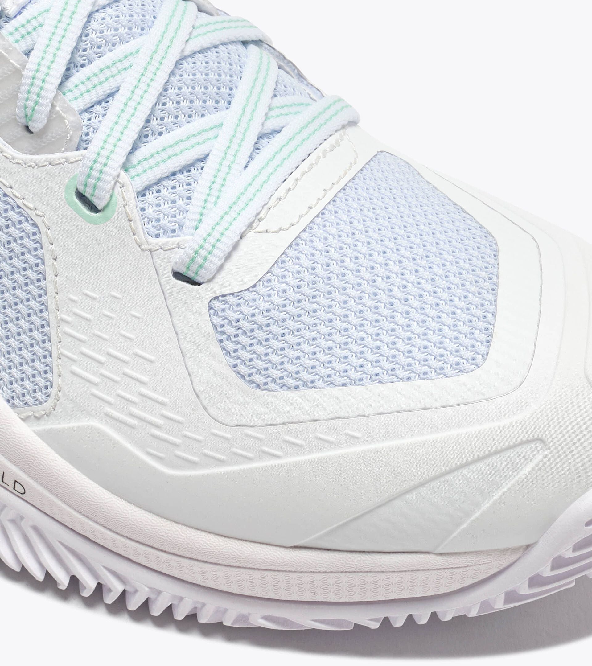Chaussures de tennis pour terrains en terre battue - Protection et amorti - Femme BLUSHIELD TORNEO 3 W CLAY BIANCO/VERDE BAIA - Diadora