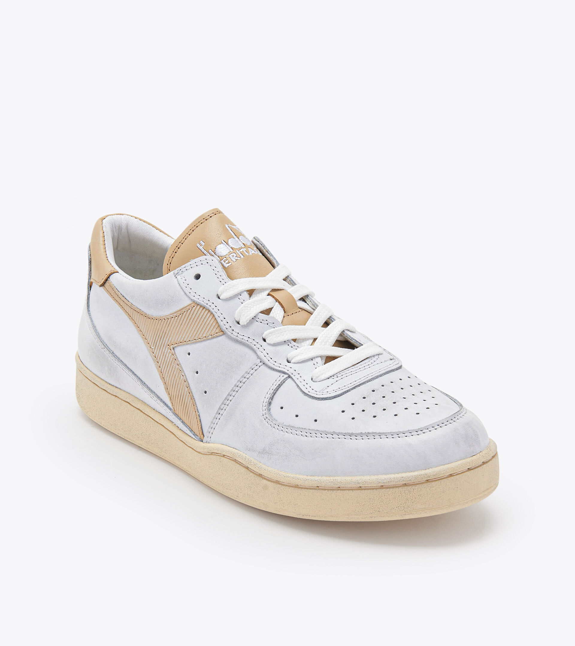 Heritage shoes - Unisex MI BASKET LOW USED WHITE/BEIGE - Diadora