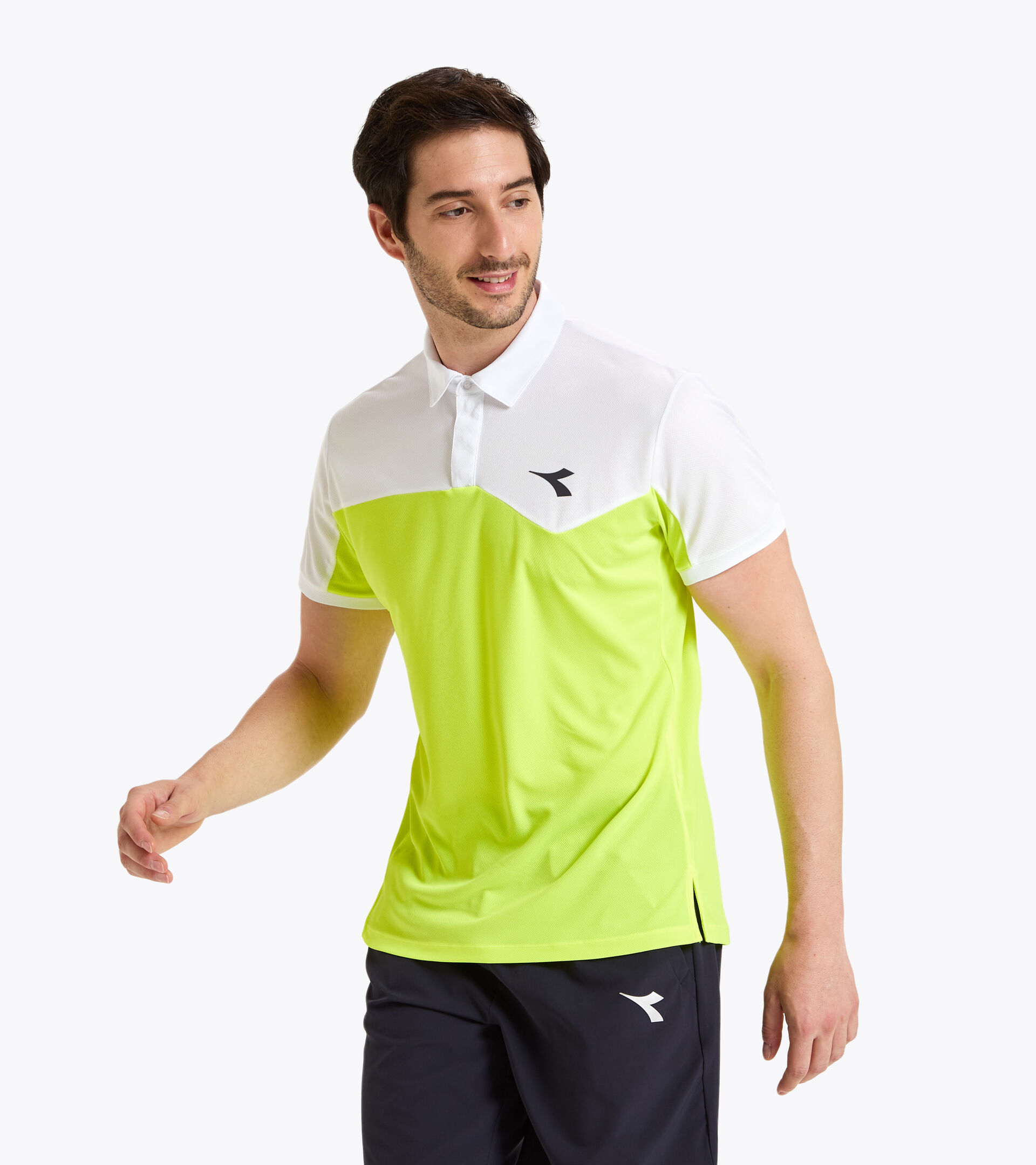 Tennis polo shirt - Men POLO COURT FLUO YELLOW DD - Diadora