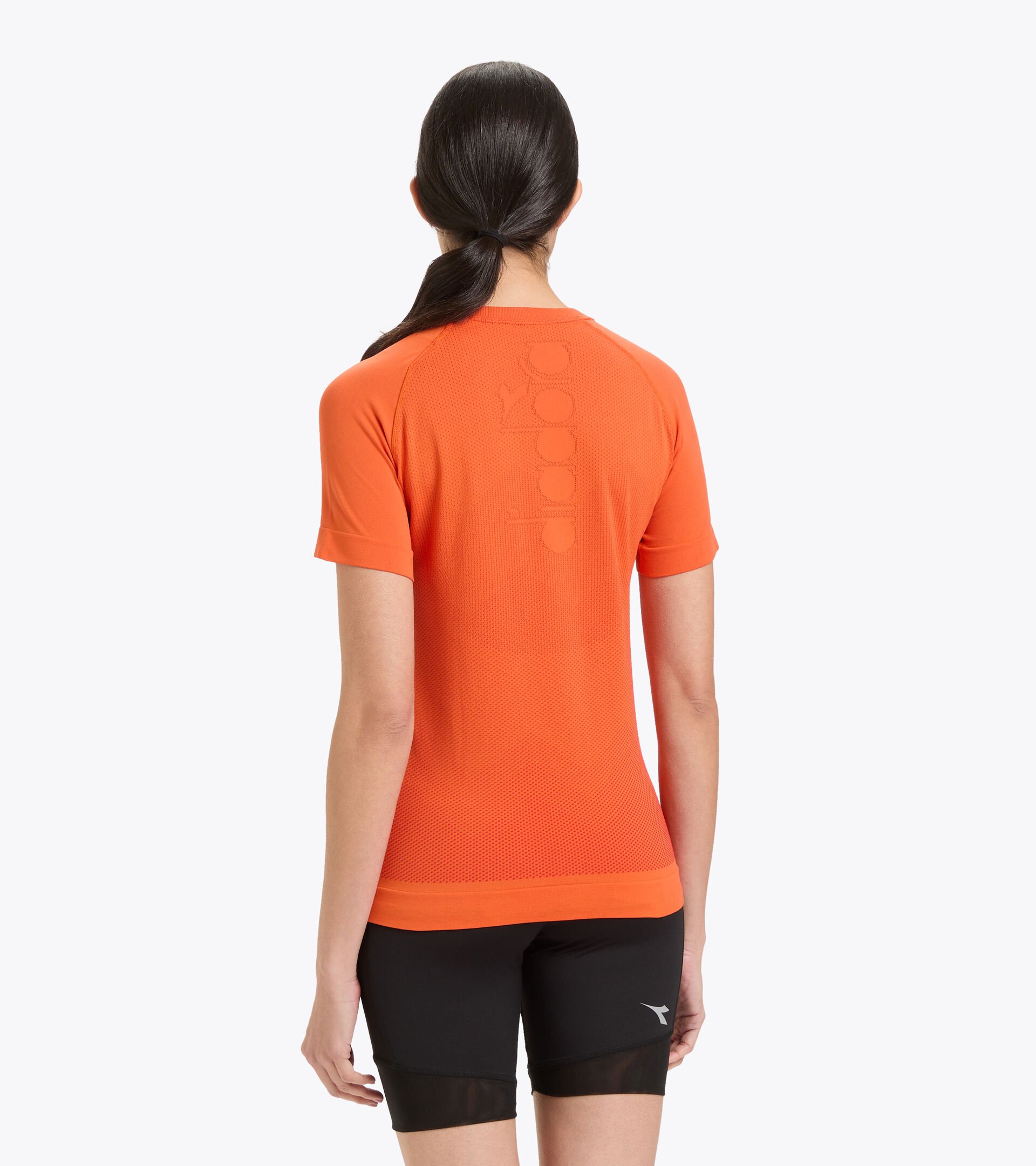 Camiseta para correr Made in Italy - Mujer L. SS SKIN FRIENDLY T-SHIRT ROJO INTENSO/NARANJA BERMELLON - Diadora