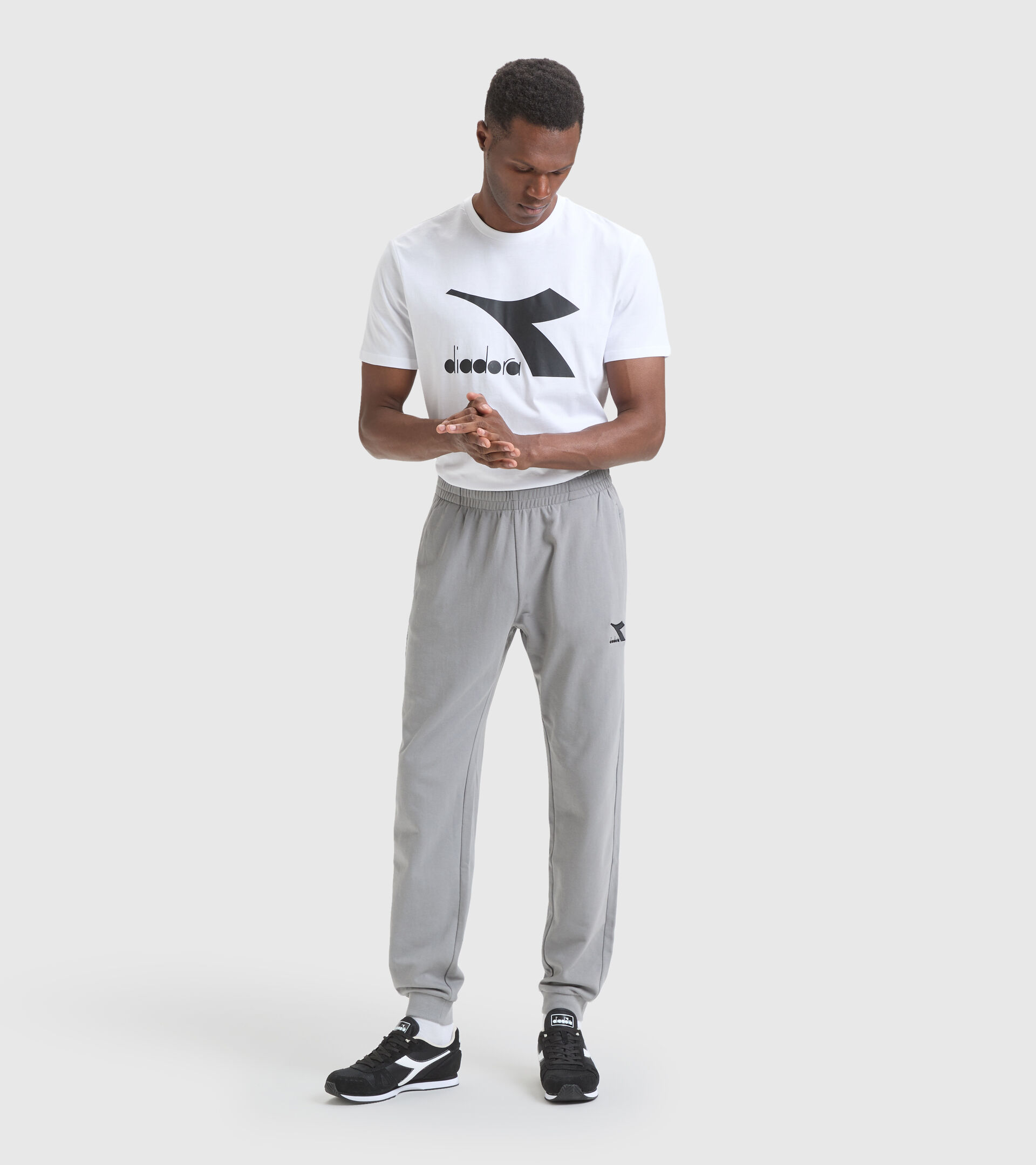 Cotton terrycloth sports trousers - Men PANT CUFF CORE GRAY MOUSE - Diadora