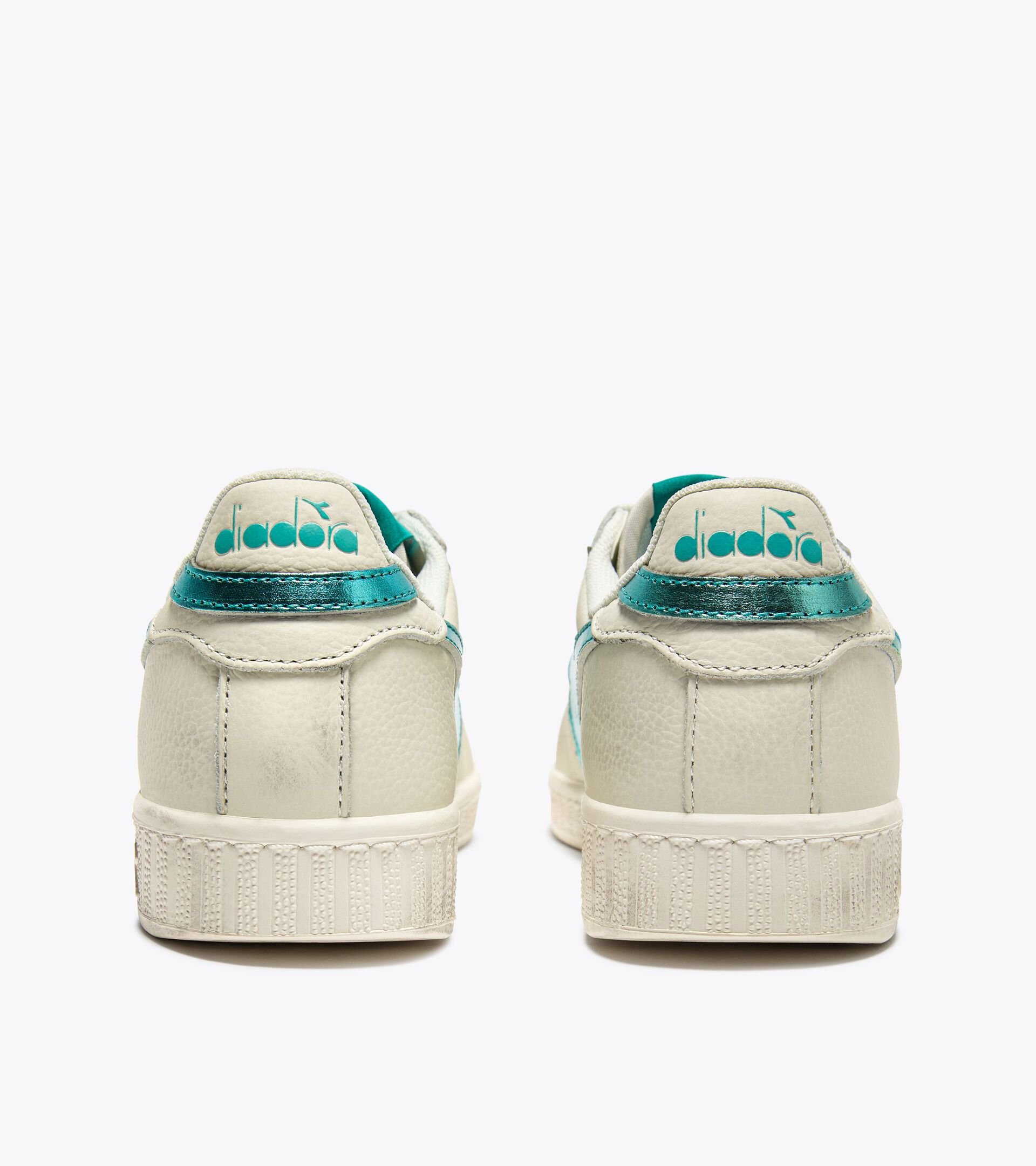 Leather sports sneakers - Women’s 
 GAME L LOW WAXED METAL WN SKY-BLUE TURQUOISE - Diadora