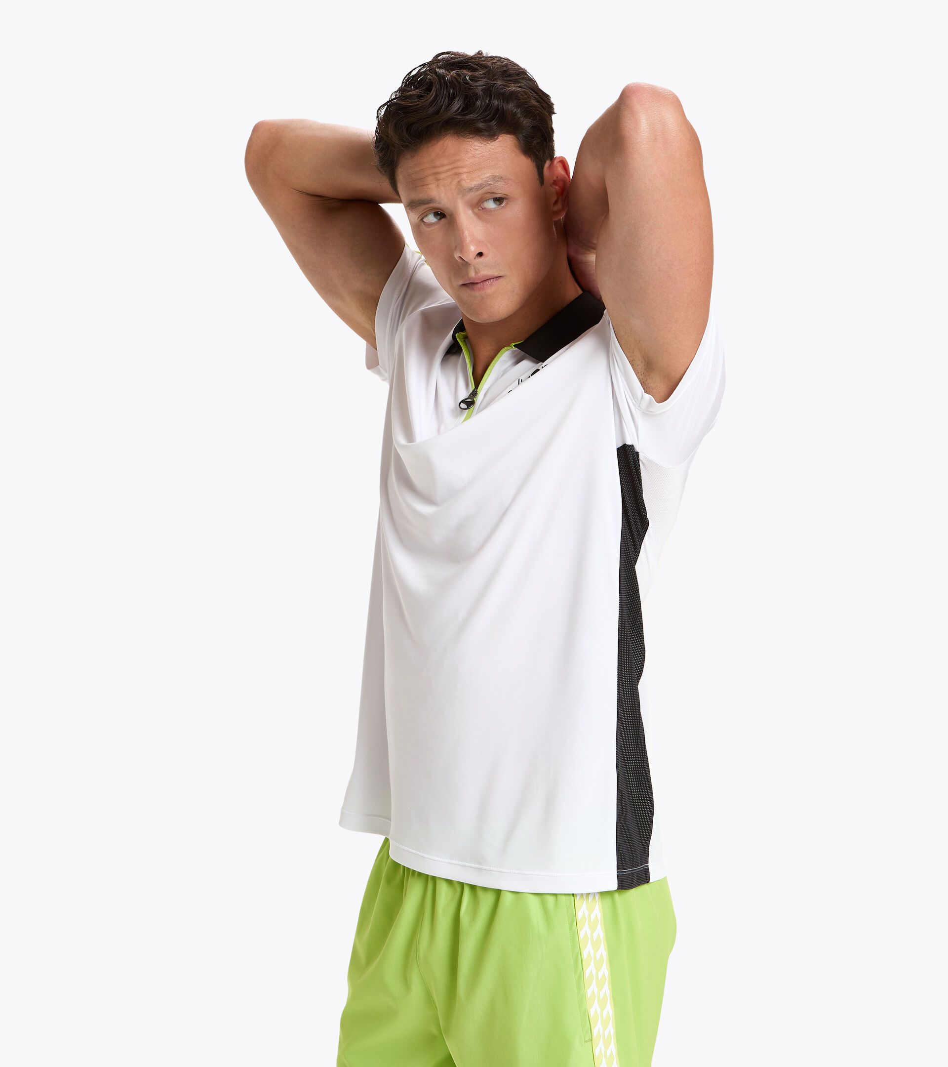 Tennis polo shirt - Men SS POLO CHALLENGE WHITE/BLACK - Diadora