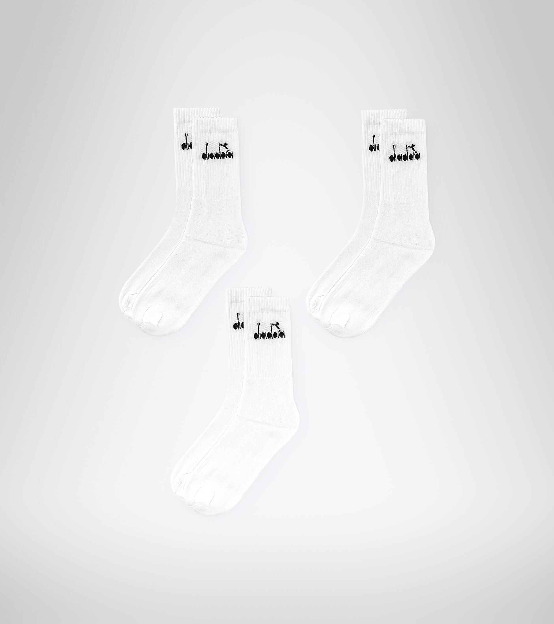 Lot de chaussettes hauteur cheville - Unisexe  U.MID SOCKS 3-PCS PACK BLANC VIF - Diadora