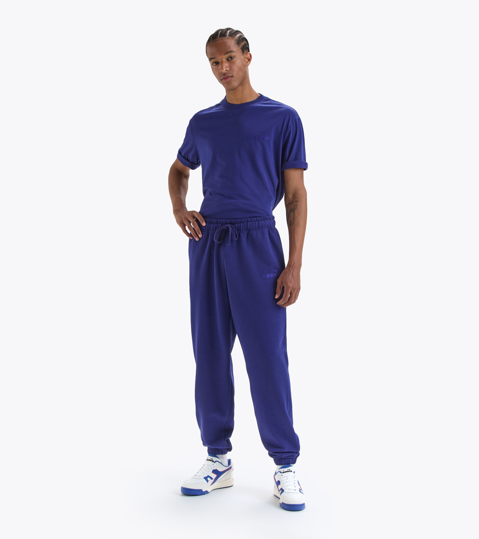 Cotton sweatpants - Gender neutral PANT SPW LOGO BLUE PRINT - Diadora
