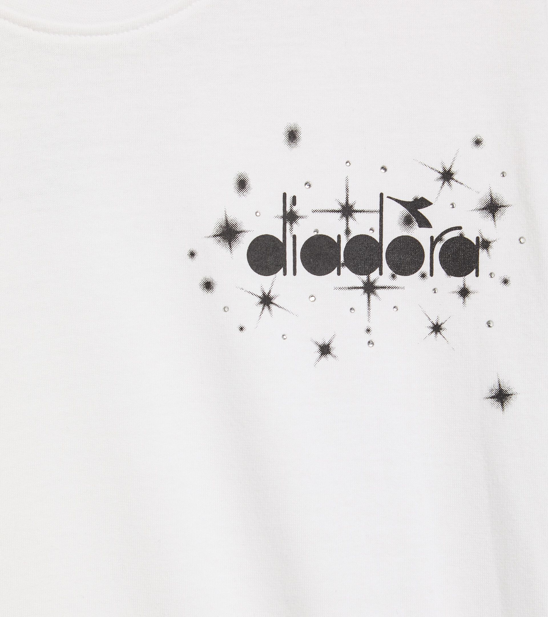 Cotton t-shirt - Girl JG.T-SHIRT SS FREGIO STARS OPTICAL WHITE - Diadora