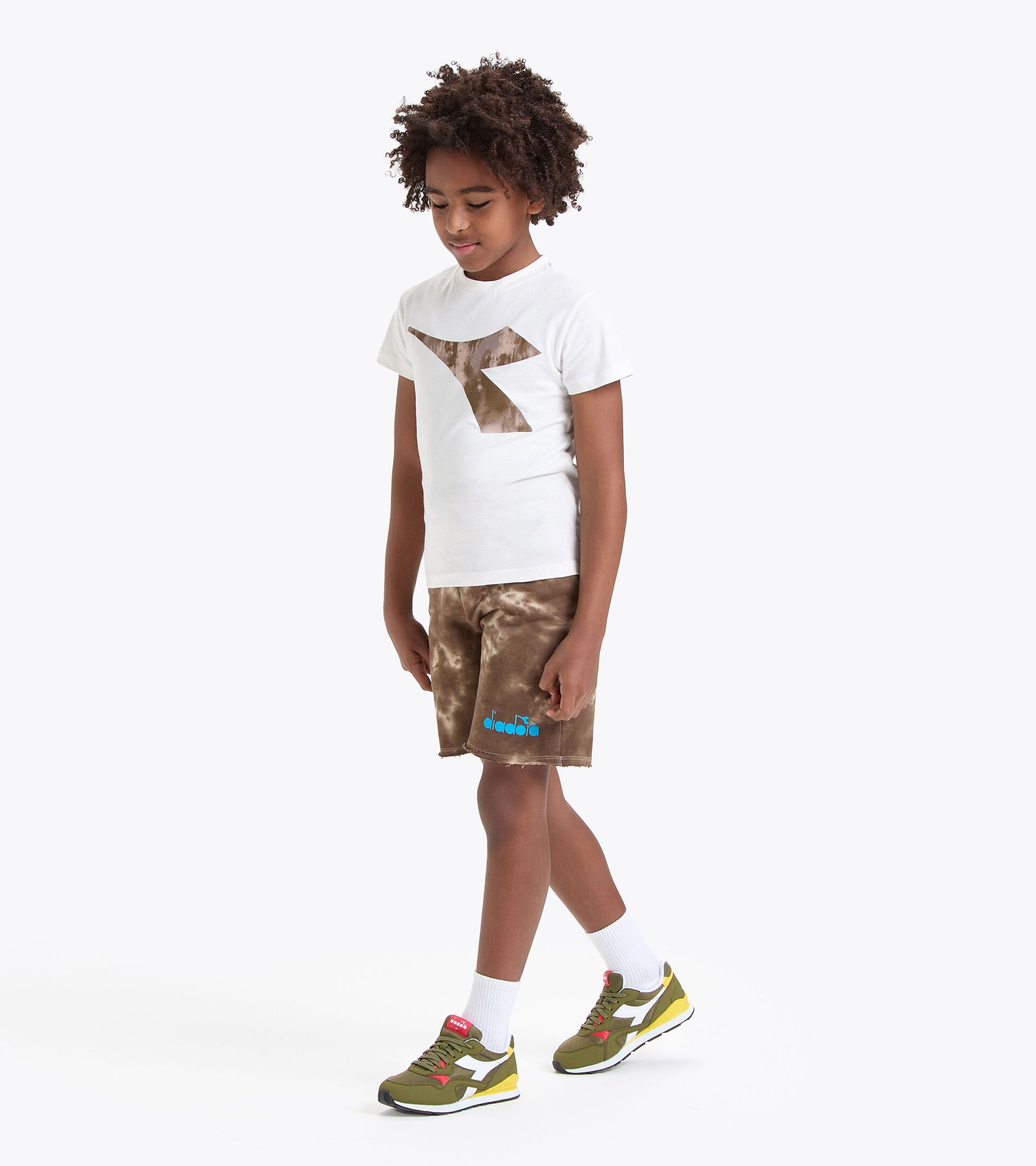 100% cotton shorts - Boy JB.BERMUDA TIE DYE LIGHT BROWN HAZELNUT - Diadora