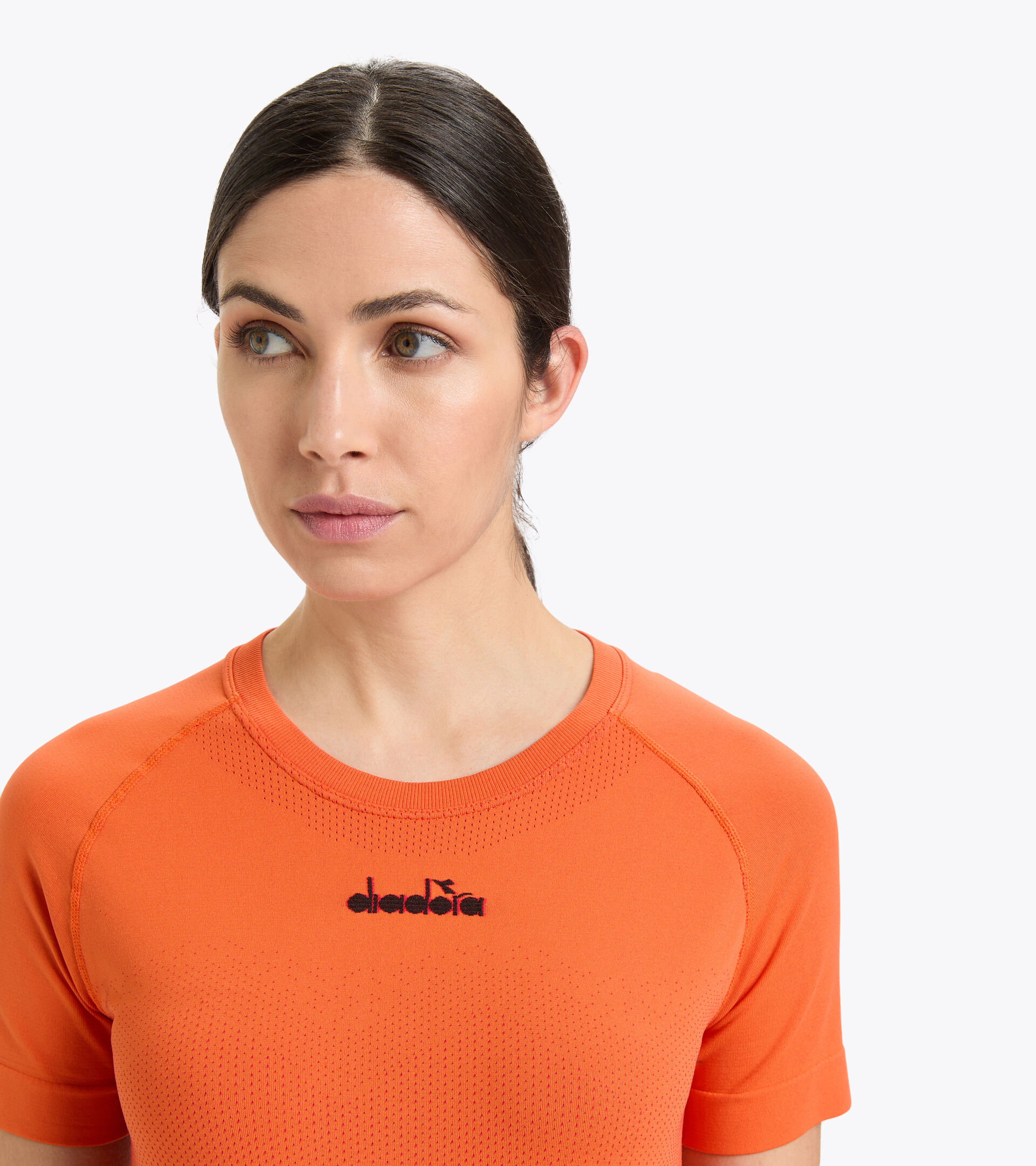 Lauf-T-Shirt Made in Italy - Damen L. SS SKIN FRIENDLY T-SHIRT FEUERROT/ORANGE ZINNOBERROT - Diadora