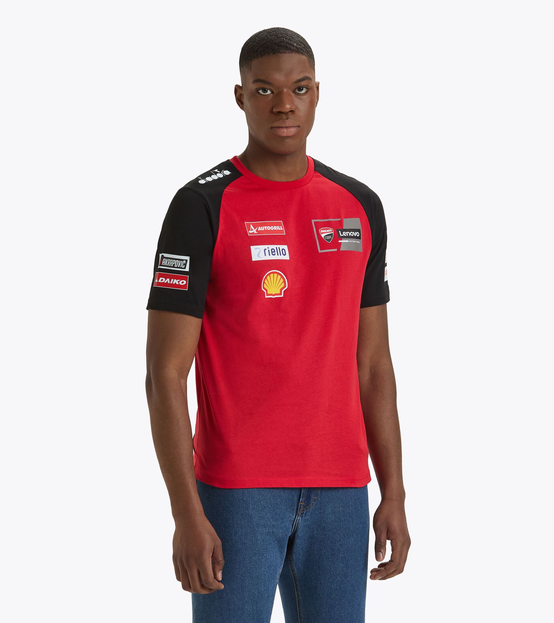 Camiseta deportiva réplica Ducati MotoGP 2024 - Hombre T-SHIRT DUCATI REPLICA MGP24 DUCATI MGP ROJO/NEGRO - Diadora