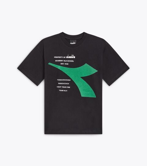 JB. T-SHIRT SS FREGIO, BLACK T-shirt with a contrasted logo - Boy JB. T-SHIRT SS FREGIO BLACK - Diadora