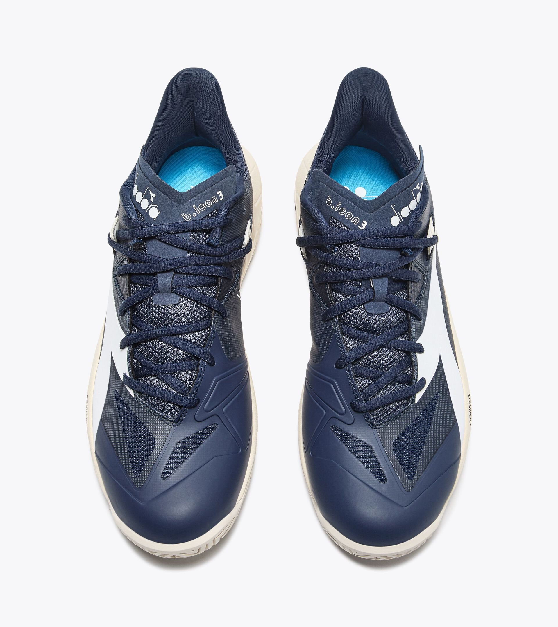 Tennis shoe for hard surfaces and clay courts - Stability - Men’s B.ICON 3 AG BLUE CORSAIR/WHITE - Diadora