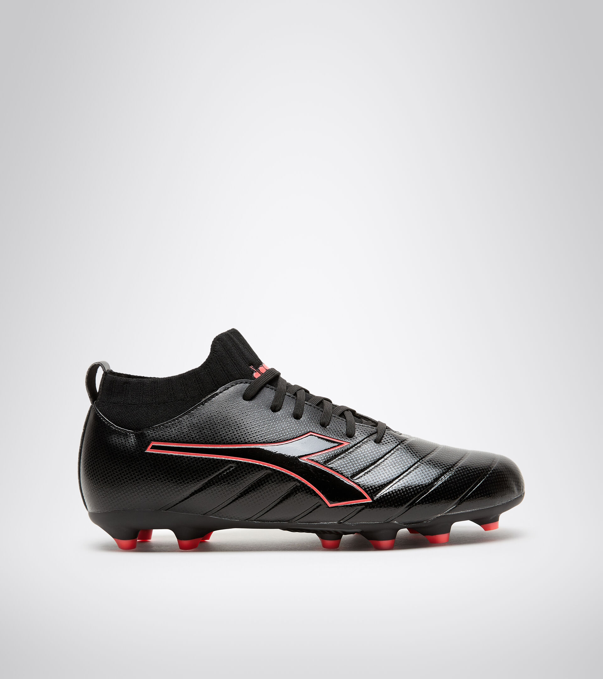 Firm ground football boot BRASIL ELITE R LP12 BLACK/RED FLUO - Diadora