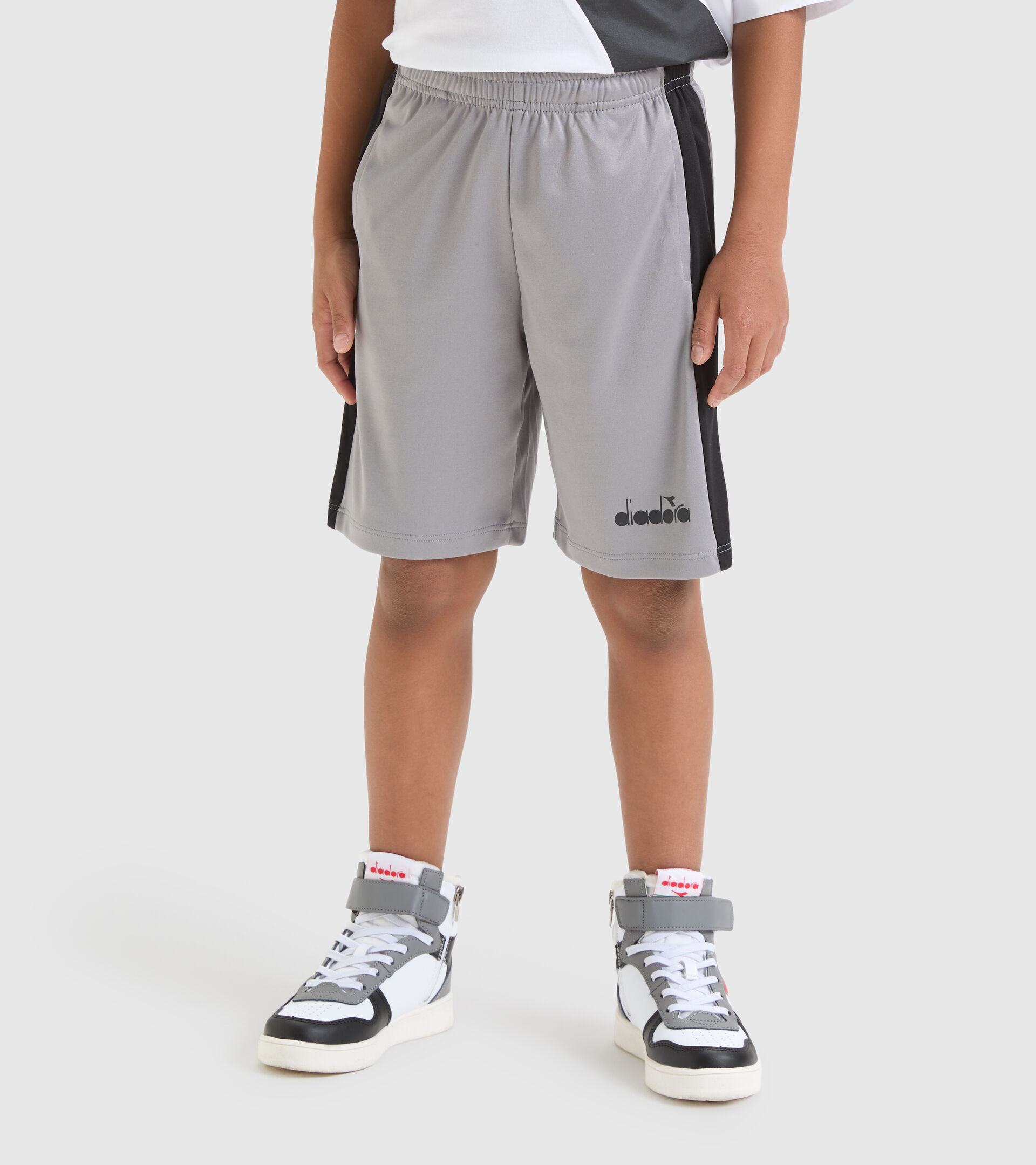 Sports shorts - Boys JB.BERMUDA POWER LOGO ICE GRAY - Diadora