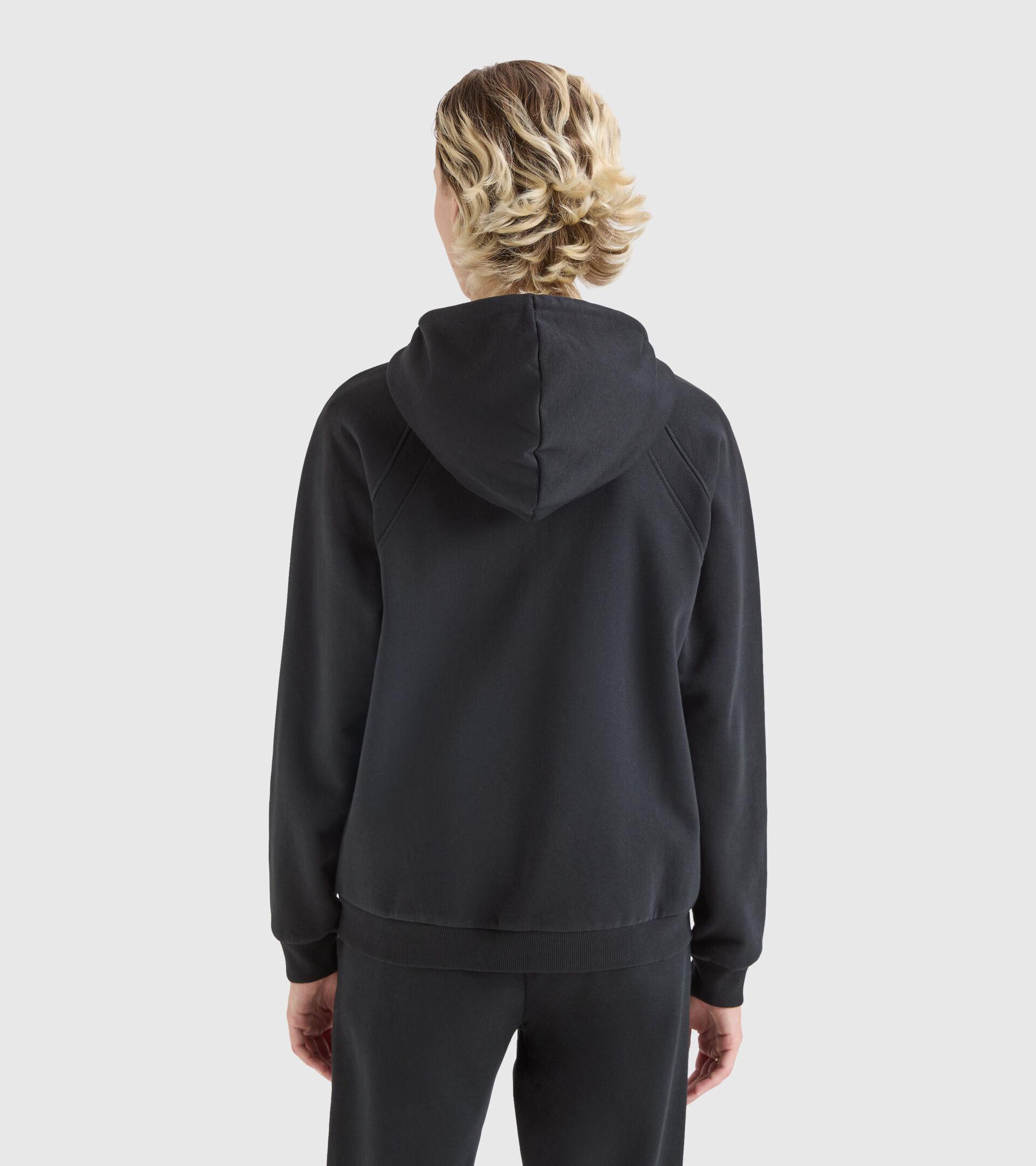 Hooded sweatshirt - Women L.HOODIE FZ CHROMIA BLACK - Diadora