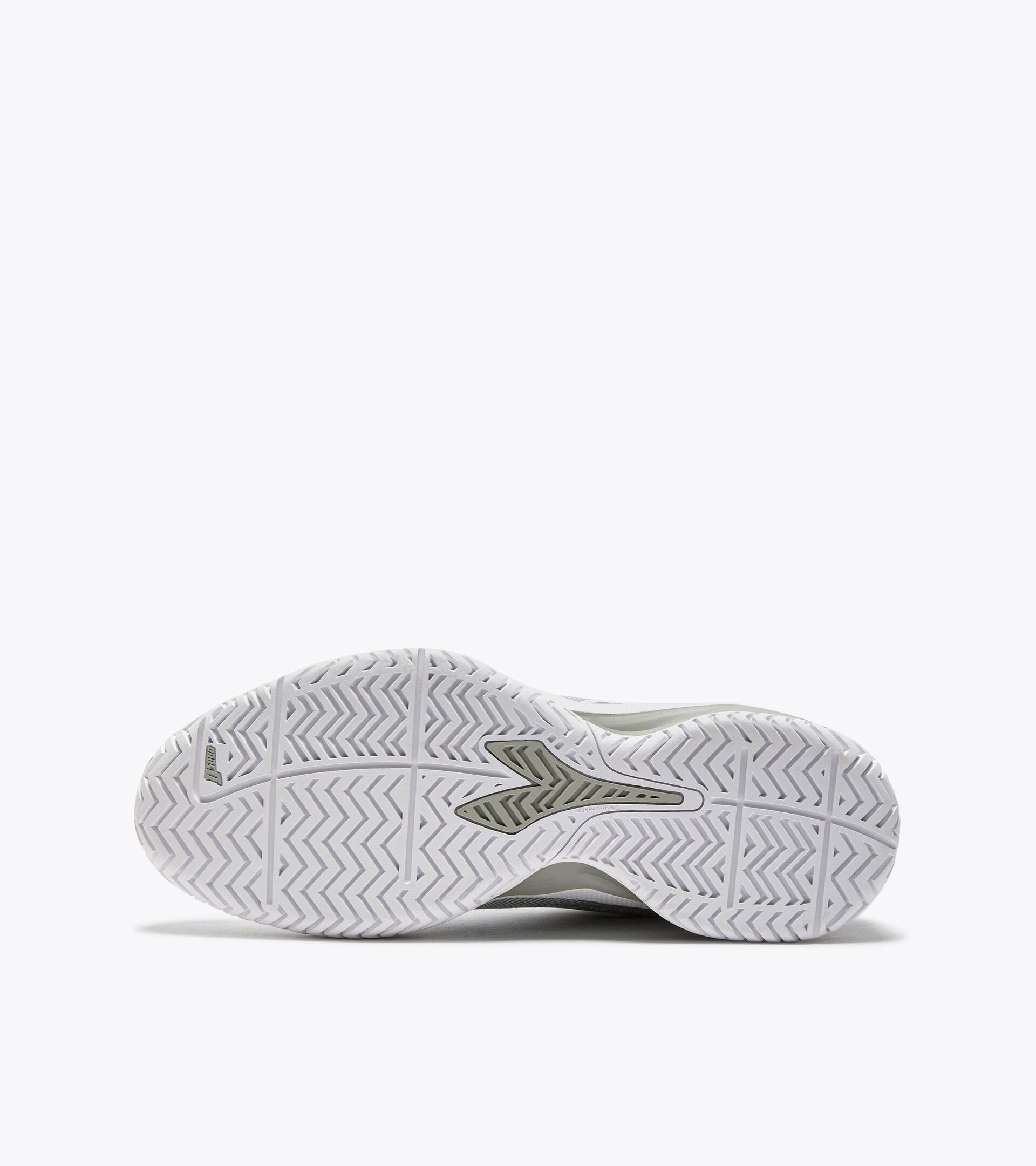 Tennis shoe for hard surfaces and clay courts -  Protection and cushioning - Men&rsquo;s BLUSHIELD TORNEO 3 AG WHITE/SILVER - Diadora