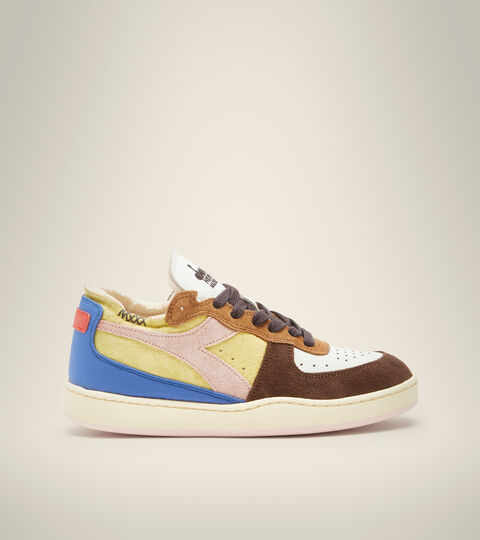 Heritage shoe Made in Italy- Unisex MI BASKET ROW CUT CHOCO BREAKFAST YELLOW - Diadora