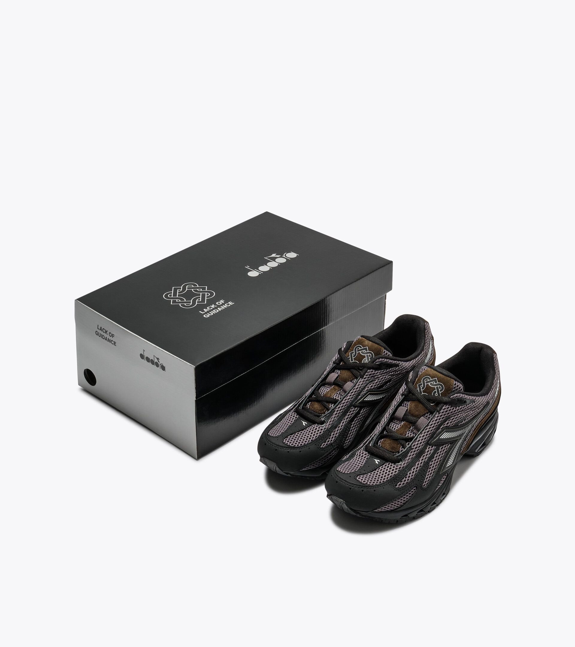 Trainer im Stil der 2000er – neu interpretiert von Lack of Guidance MYTHOS 280 LACK OF GUIDANCE 2 SCHWARZ - Diadora