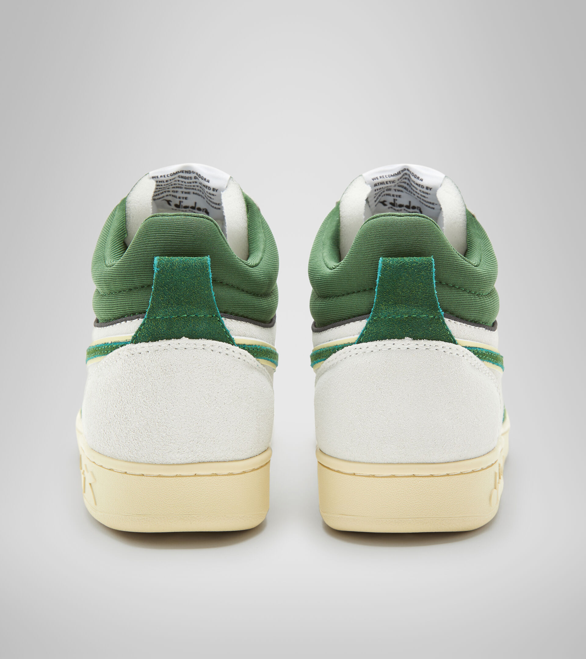 Sportschuh - Unisex MAGIC BASKET DEMI CUT SUEDE LEATHER WEISS/GRUEN/WEISS - Diadora