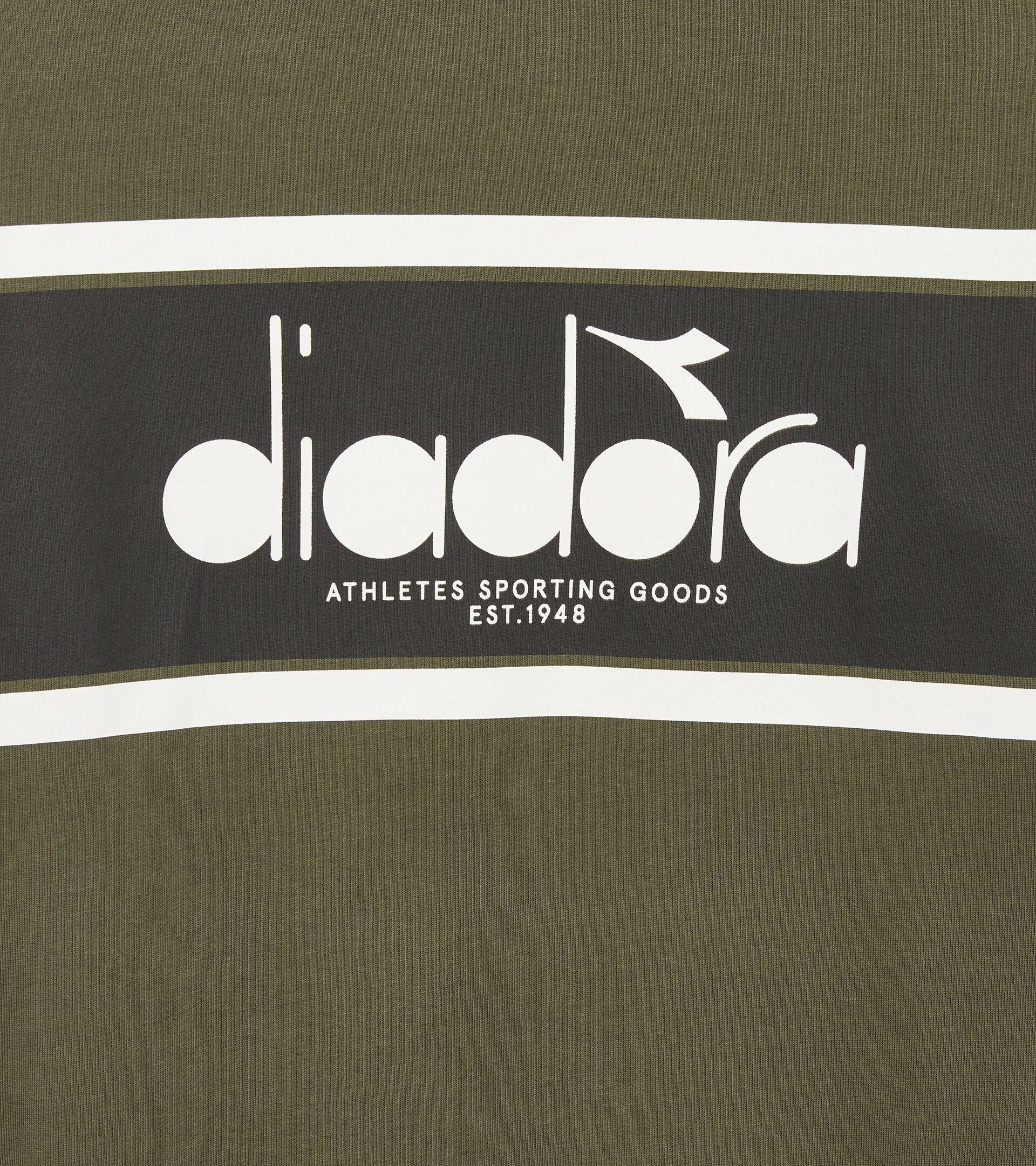Sweat-shirt ras de cou en coton - Genre neutre SWEATSHIRT CREW LOGO VERT FUSIL - Diadora