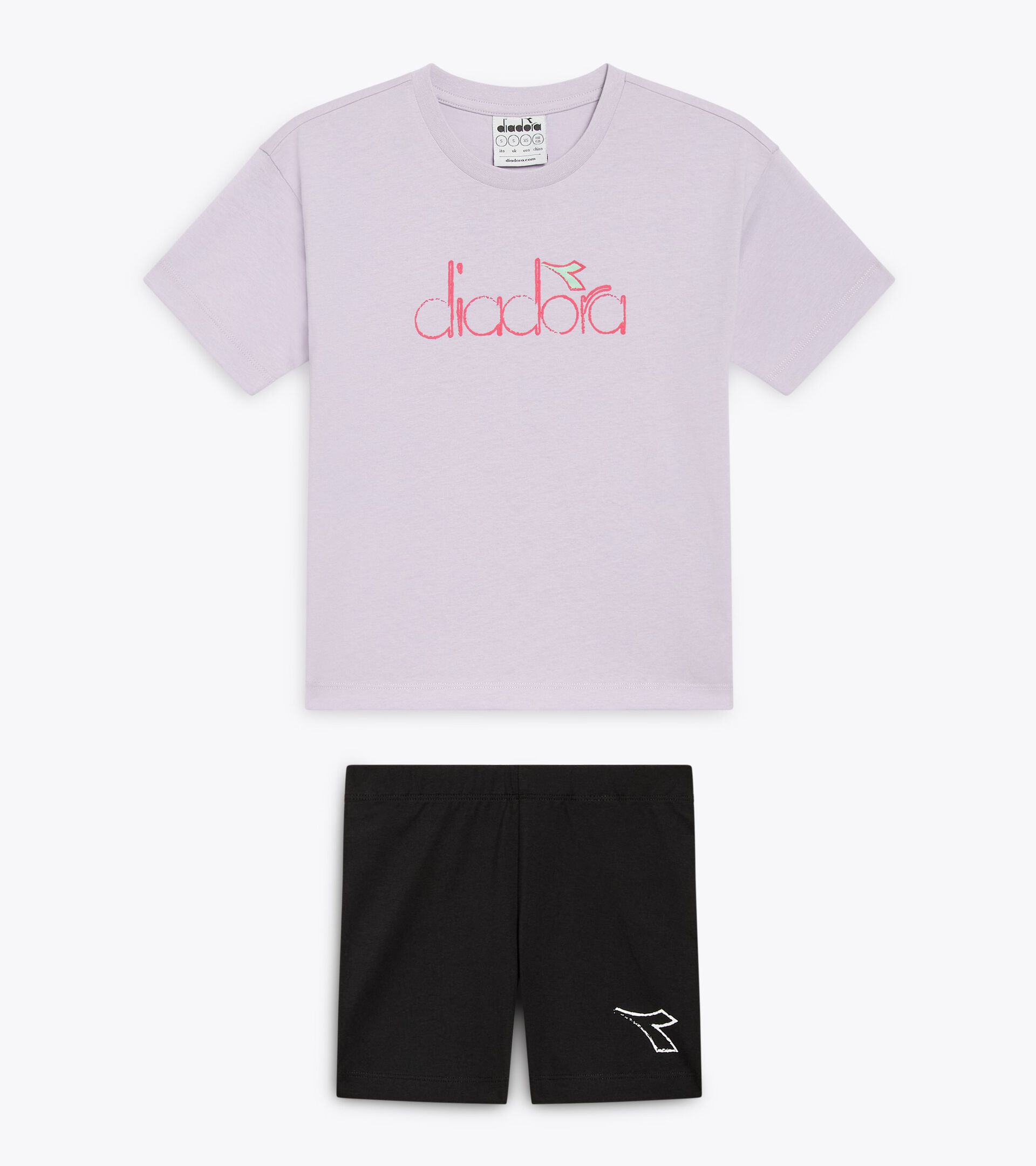 Sports set - T-shirt and shorts - Girls JG. SET ESSENTIAL SPORTS SS THISTLE - Diadora
