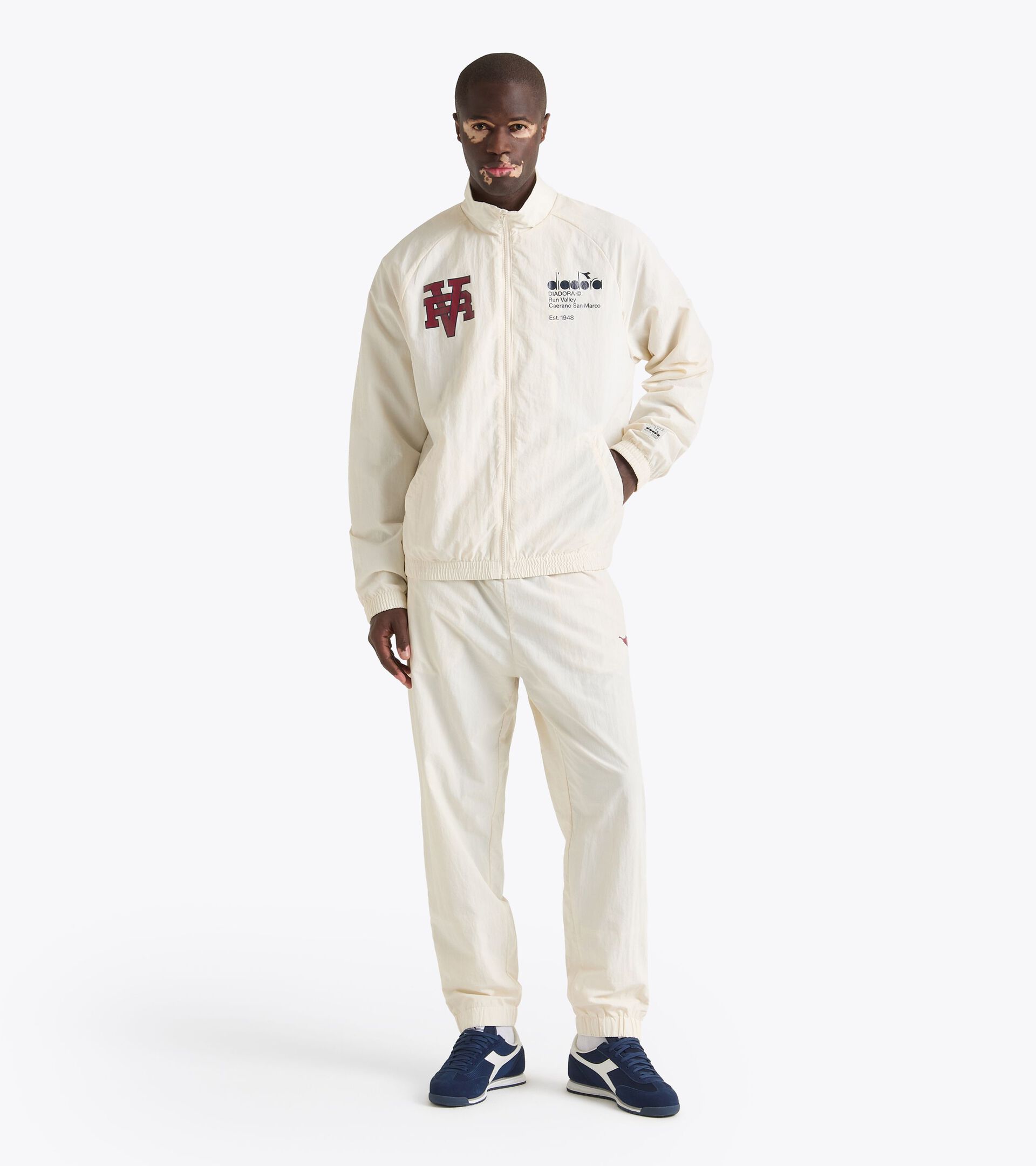Taslan Track Jacket - Run Valley - All-gender TRACK JACKET RUN VALLEY WHISPER WHITE - Diadora